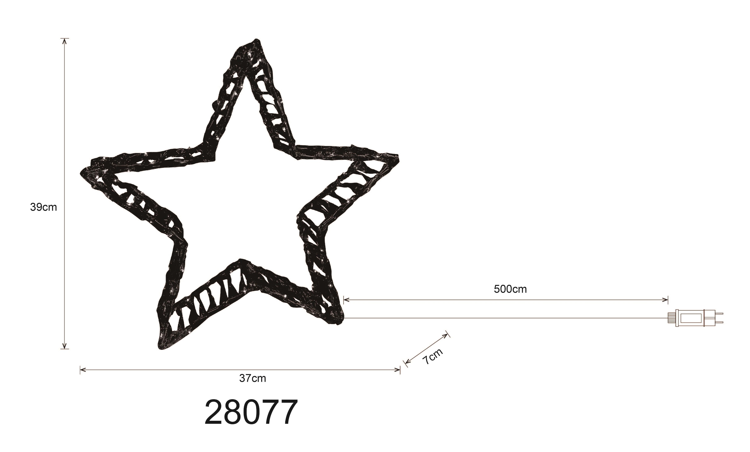 GLOBO LIGHTING LED Dekolicht »STARA«, Leuchtmittel LED-Modul | LED fest integriert, Deko-Stern/weiß/IP44/3180K/Dekorlicht