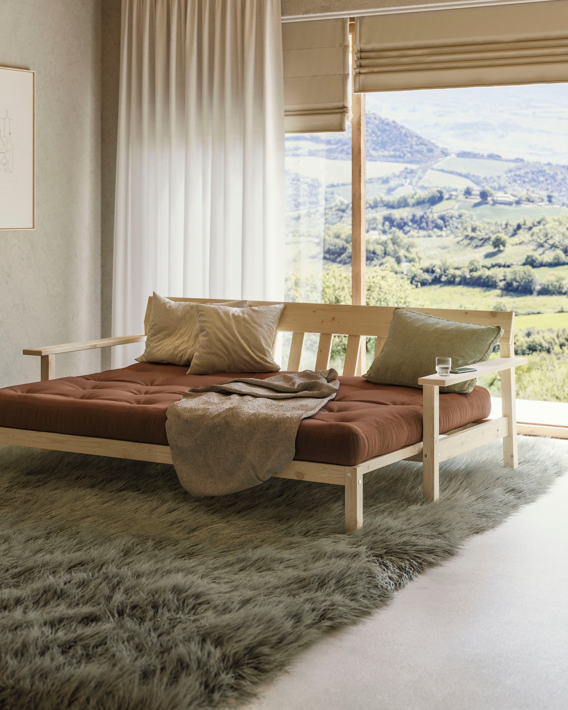 Karup Design Schlafsofa »Unwind«, 130x190 Futonmatratze, Mit | Holzstruktur, inkl. cm BAUR kaufen Liegefläche