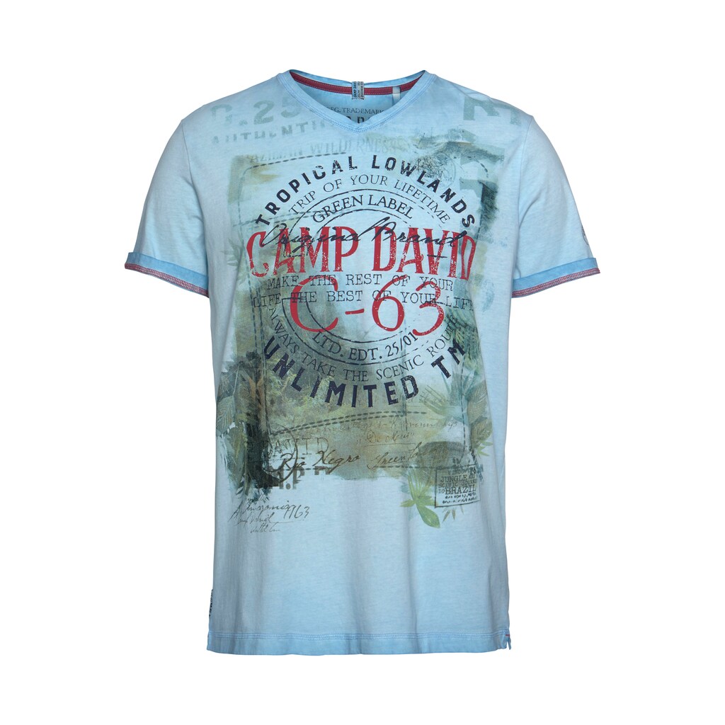 CAMP DAVID T-Shirt, in oil-washed Optik