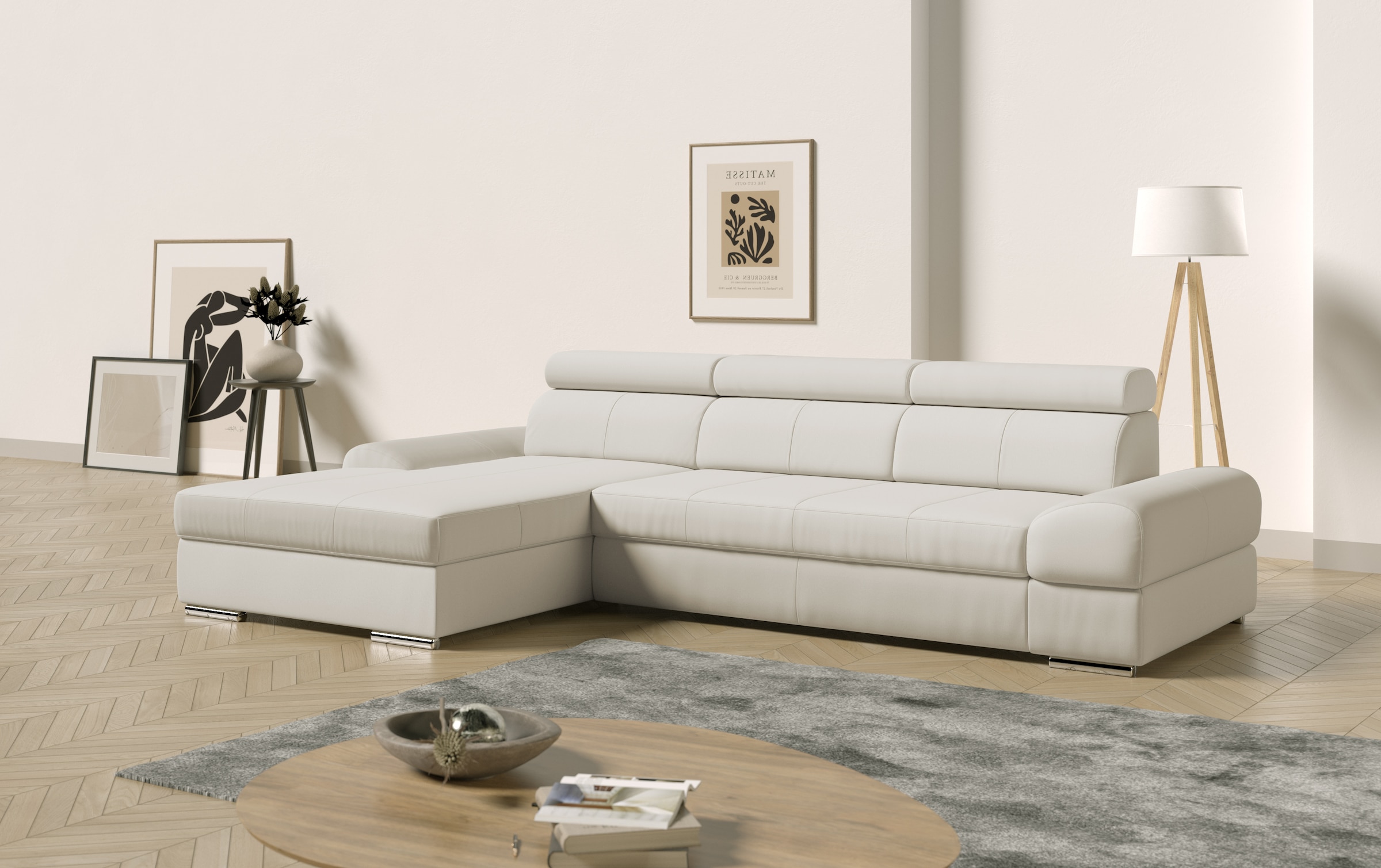 sit&more Ecksofa Broadway, mit verstellbaren Kopfteilen, wahlweise mit Bettfunktion