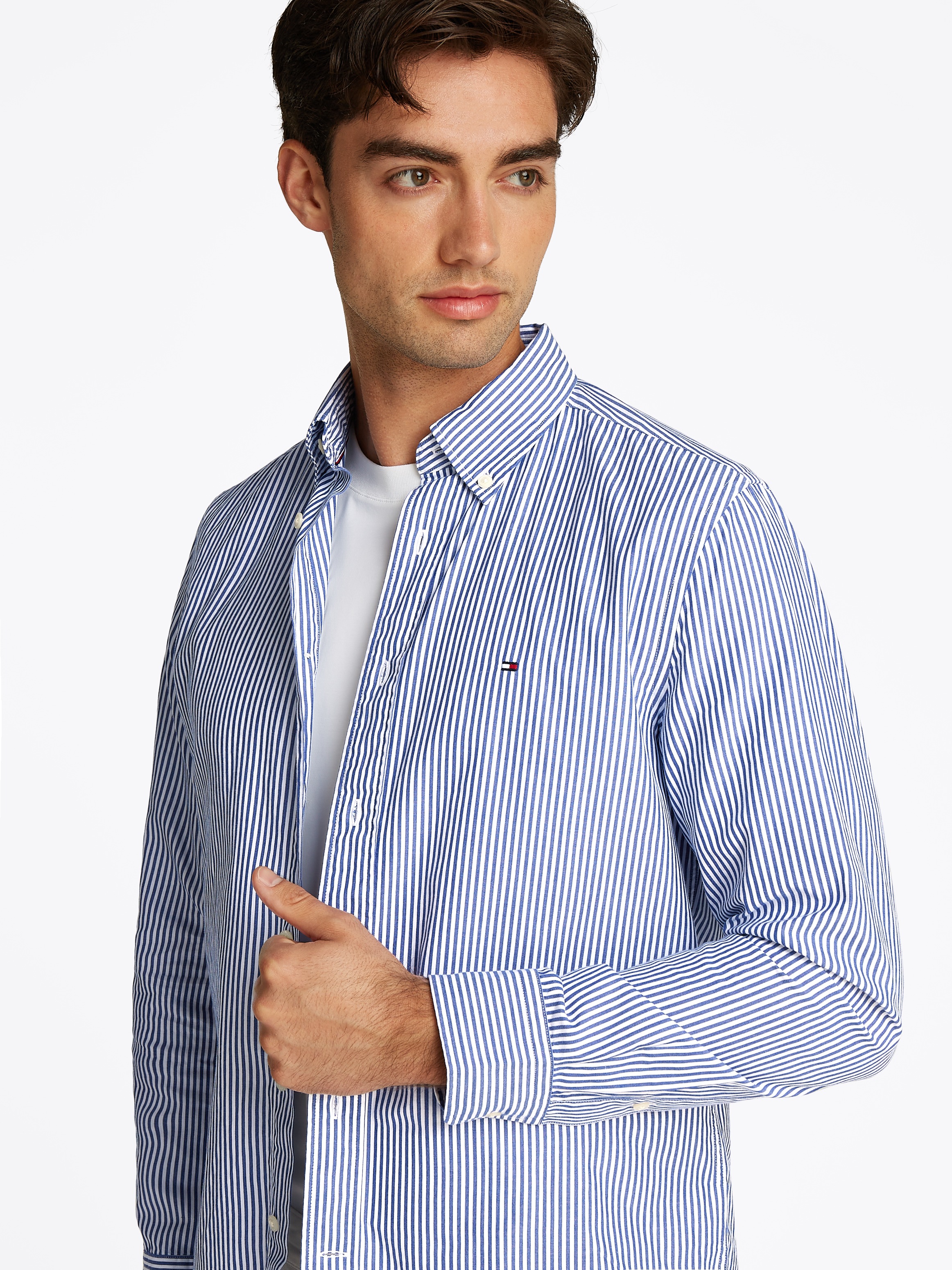 Tommy Hilfiger Langarmhemd "FLEX POPLIN CLASSIC STP RF SHIRT", mit Sreifenm günstig online kaufen