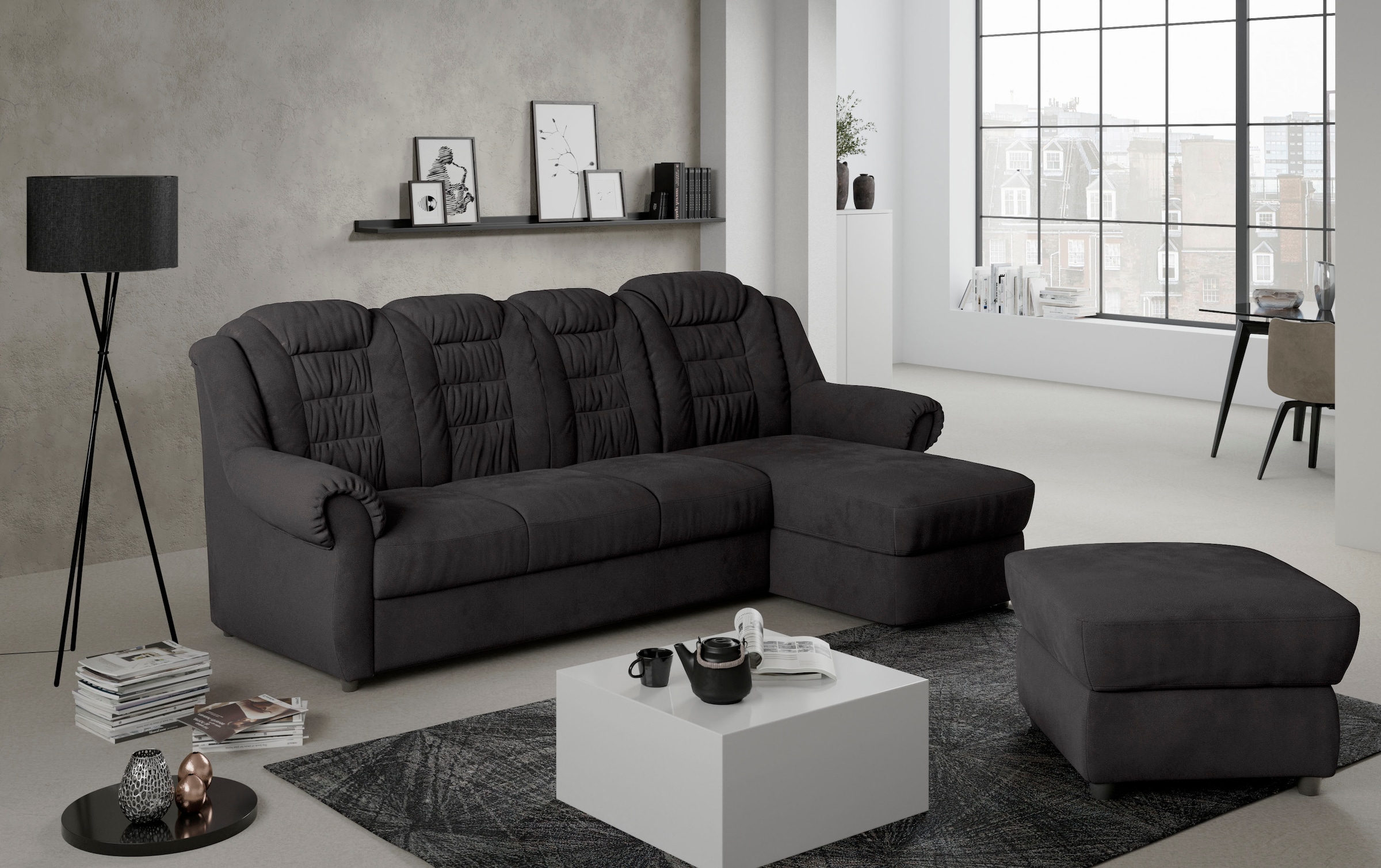 Home affaire Hocker »Boston«, gemütlicher Hocker in klassischem Design mit praktischem Stauraum