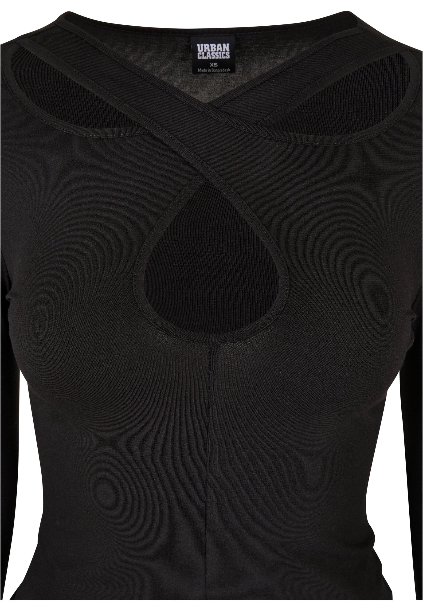 URBAN CLASSICS Longsleeve »Urban Classics Damen Ladies Crossed Cut Out Longsleeve«, (1 tlg.)