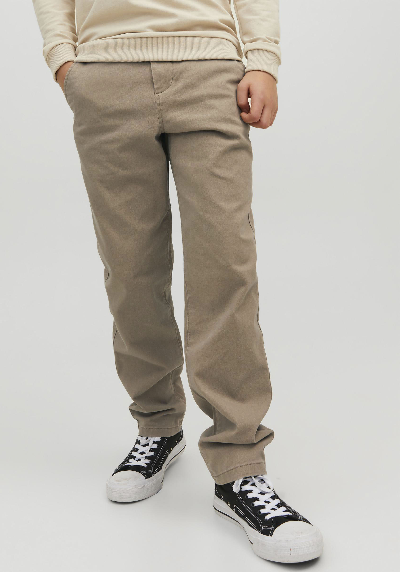 Jack & Jones Junior Chinos "JPSTMARCO bequem, kombinierbar, mittlere Taille" unifarben, modisch, regular fit, Web