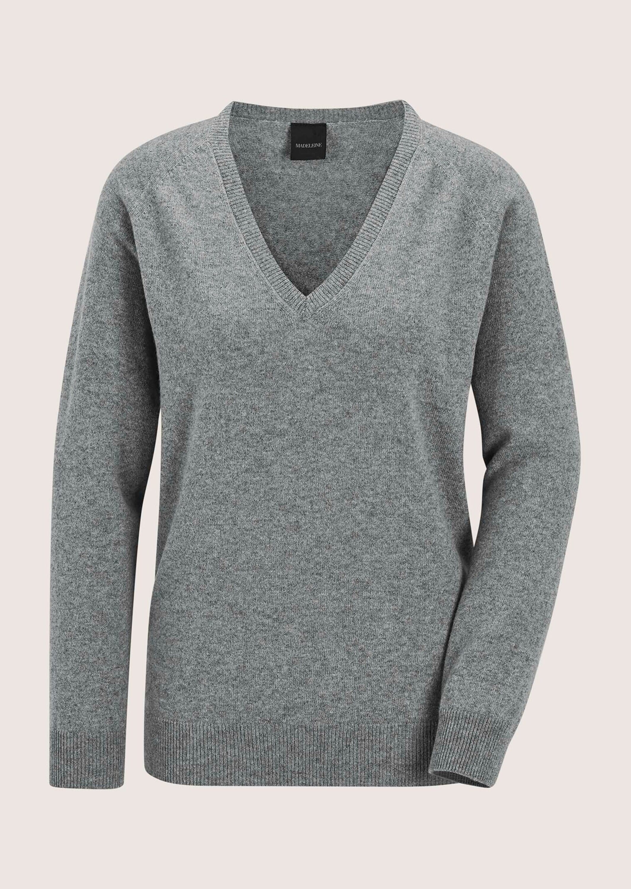 MADELEINE Longpullover "Kaschmirpullover Casual Strickpullover mit V-Aussch günstig online kaufen