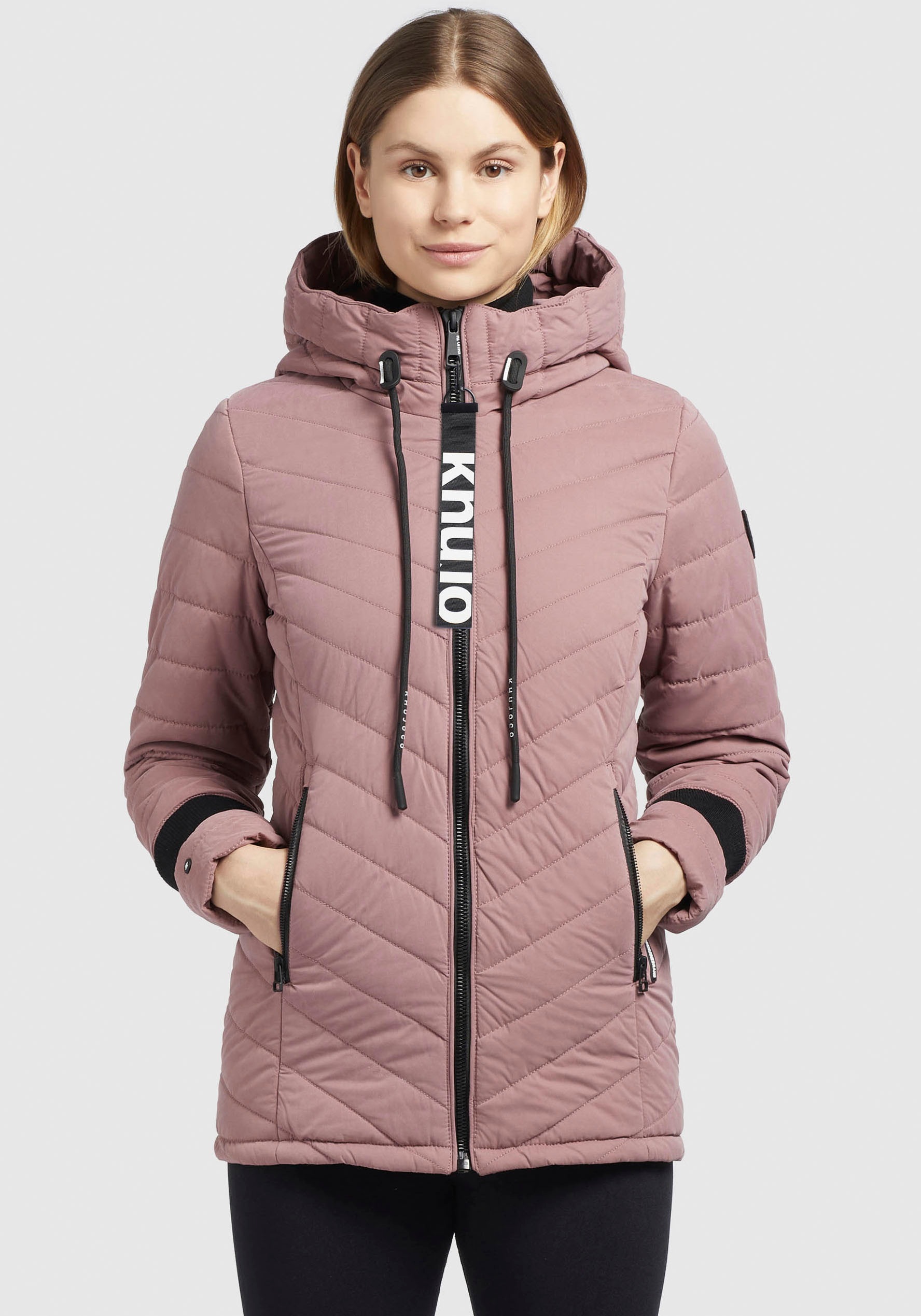 khujo Steppjacke "PATT2 PEACHED", mit Kapuze, mit kontrastfarbigen Details günstig online kaufen