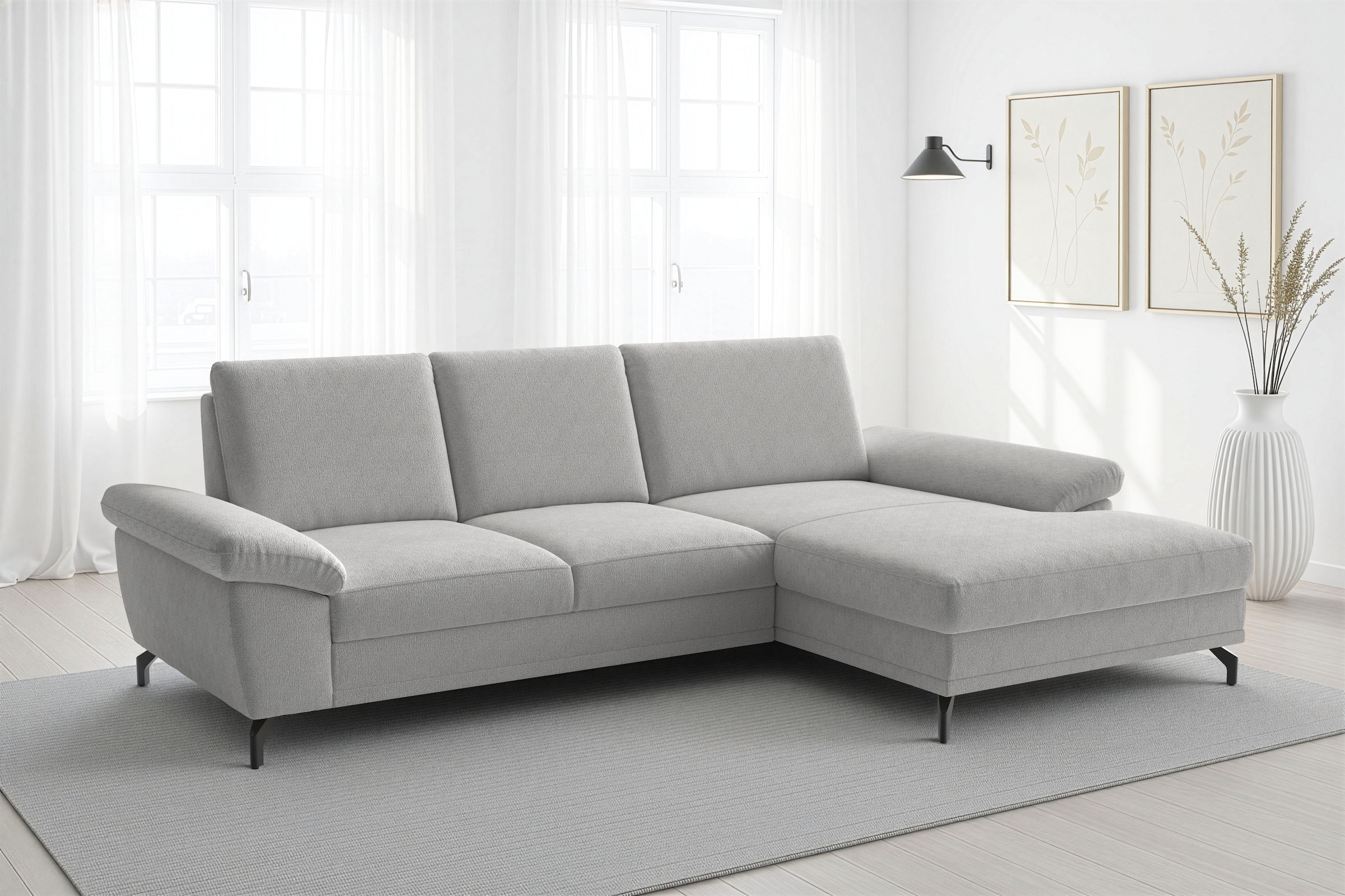 sit&more Ecksofa "Chelsea L-Form, B: 264 cm, Armteil- & Sitztiefenverstellung" optional Schlaffunktion und Bettkasten