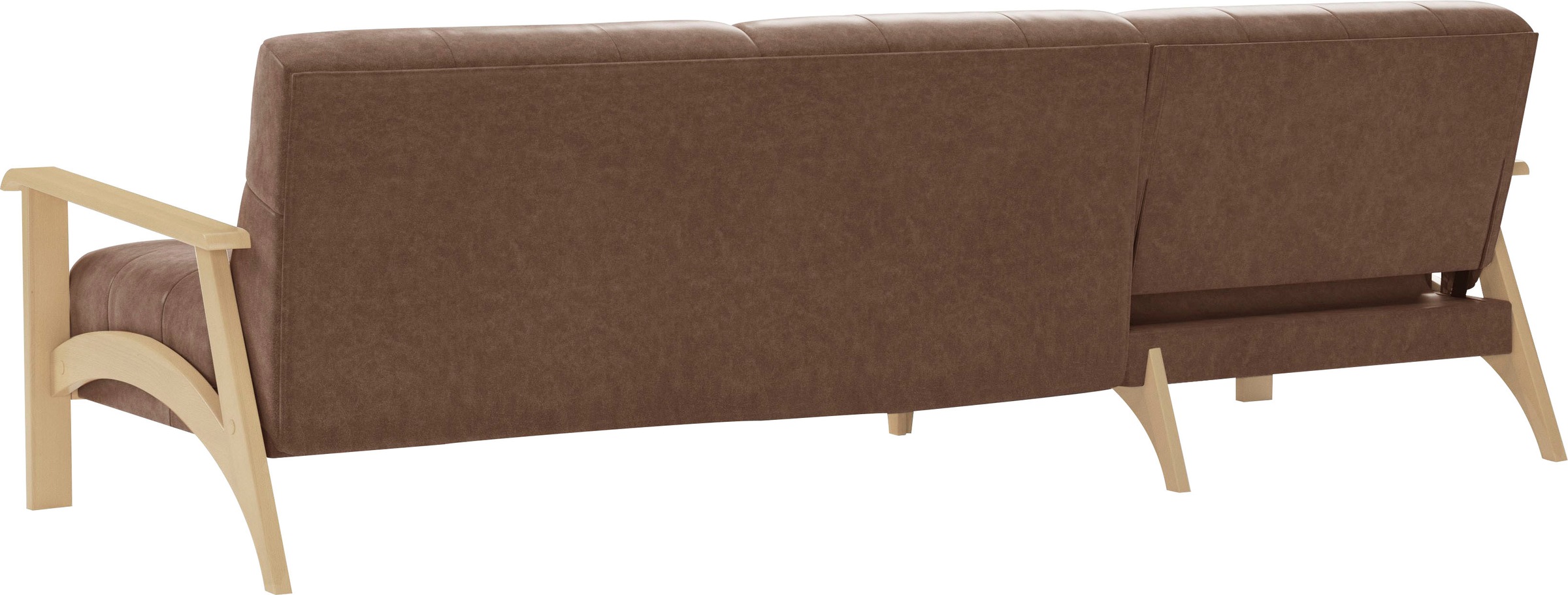 sit&more Ecksofa »Billund L-Form«, Armlehnen aus Buchenholz in natur, verschiedene Bezüge und Farben