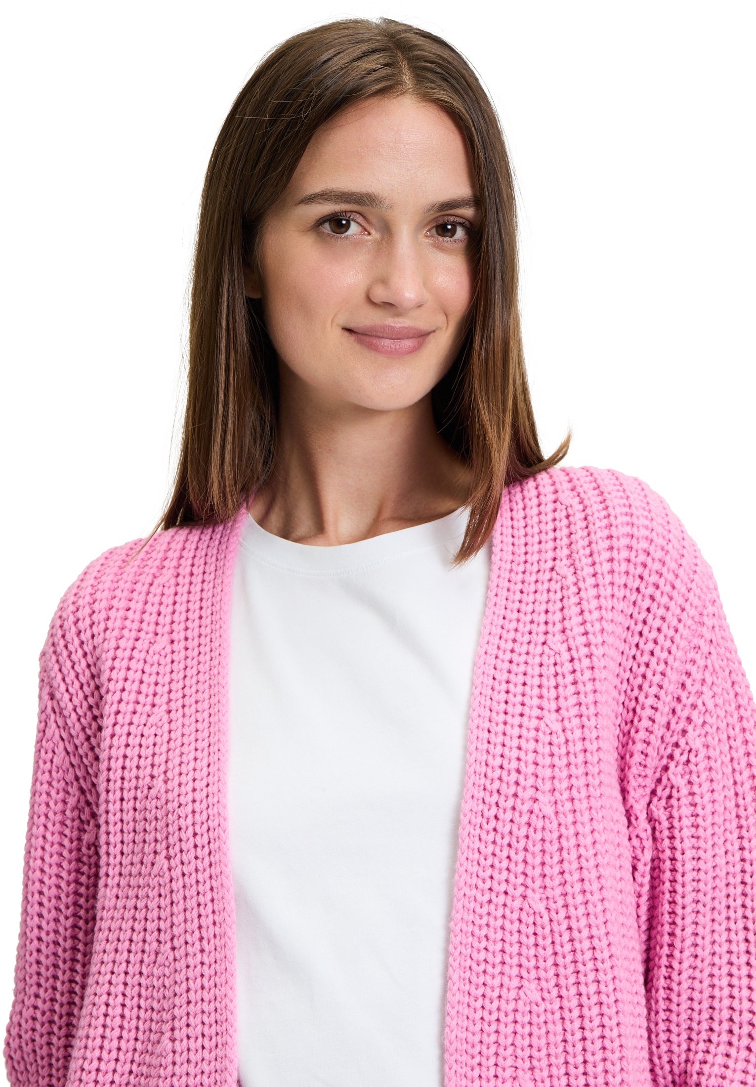 Betty&Co Strickjacke »Betty & Co Damen Grobstrickjacke ohne Verschluss«, Rippbündchen