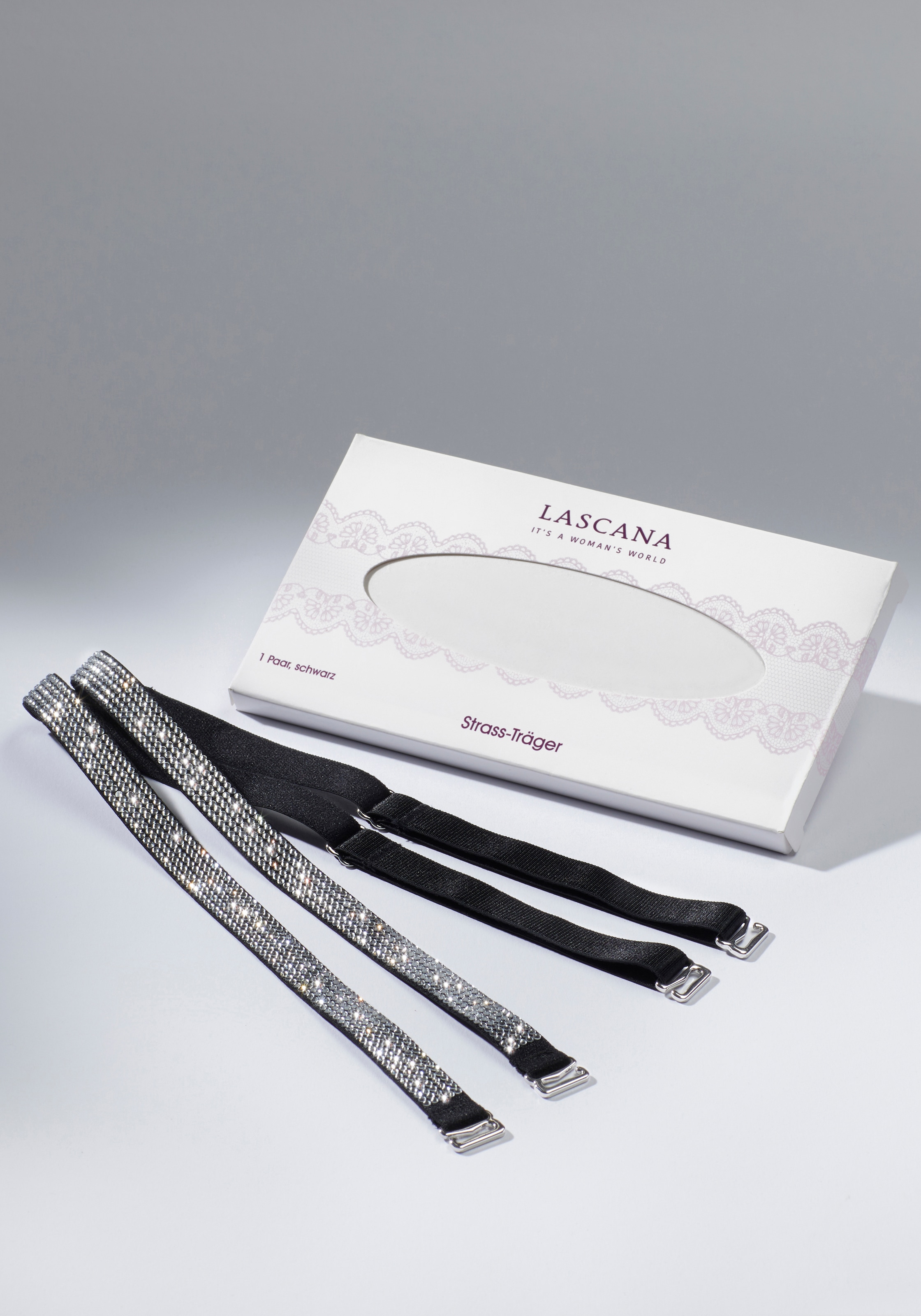 LASCANA Damen BH-Träger, schwarz, Polyamid, BH-Träger, mit Strasssteinchen besetzt, zum austauschen