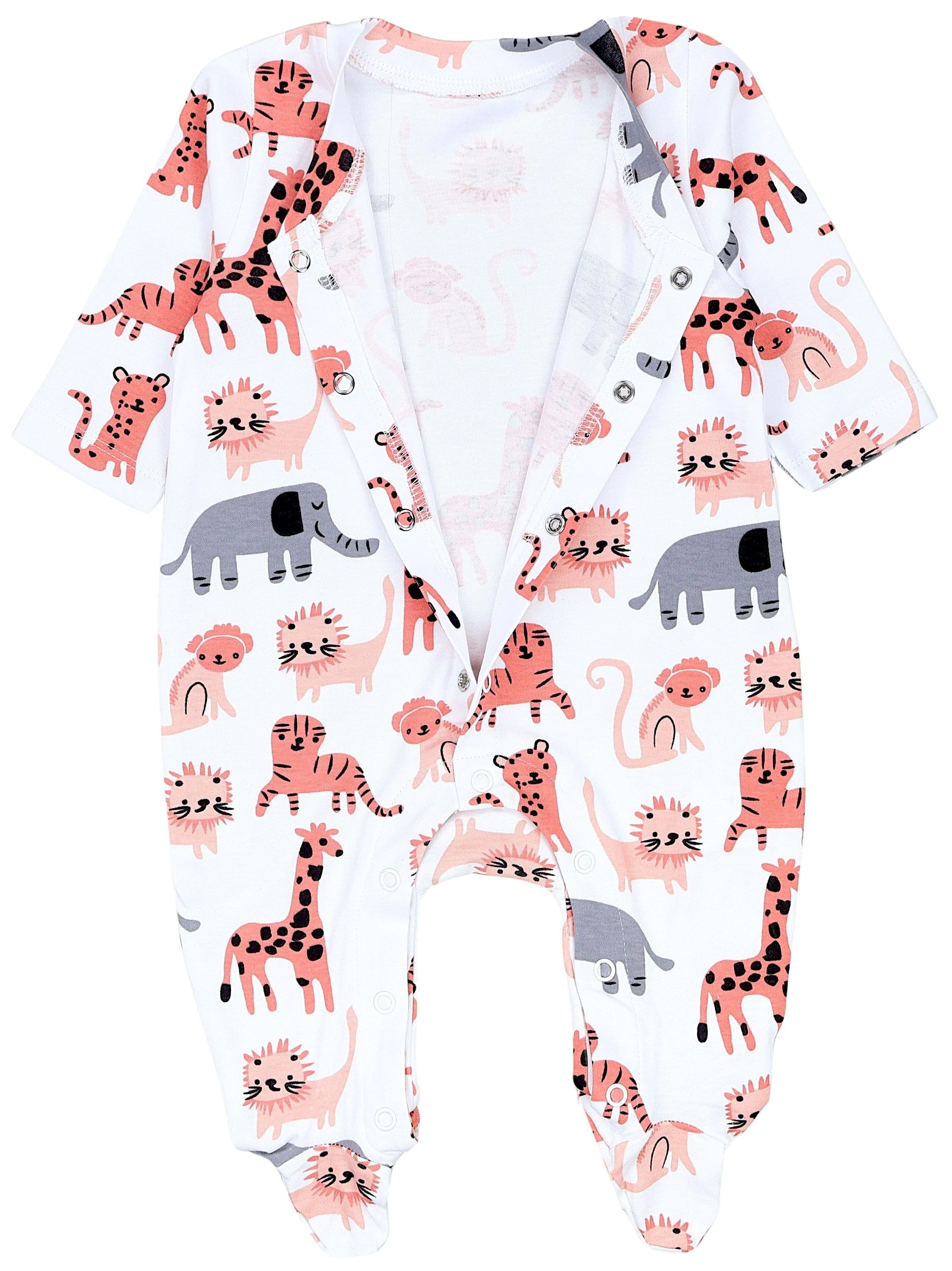 TupTam Strampler »Schlafstrampler Baby Mädchen Schlafstrampler mit Fuß 3er Pack«