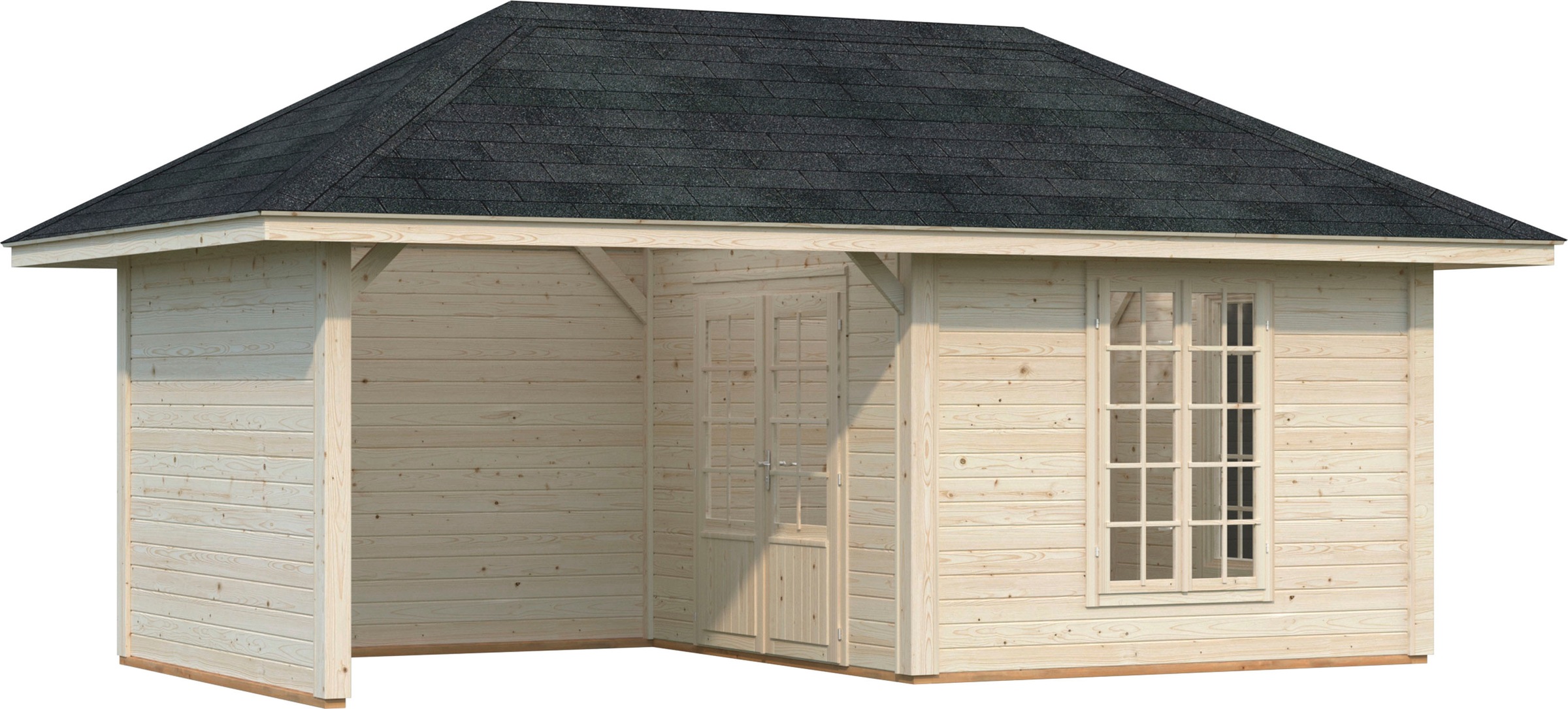 Palmako Holzpavillon "Bianca 16,6 m² Set 9", BxTxH: 588x300x323 cm