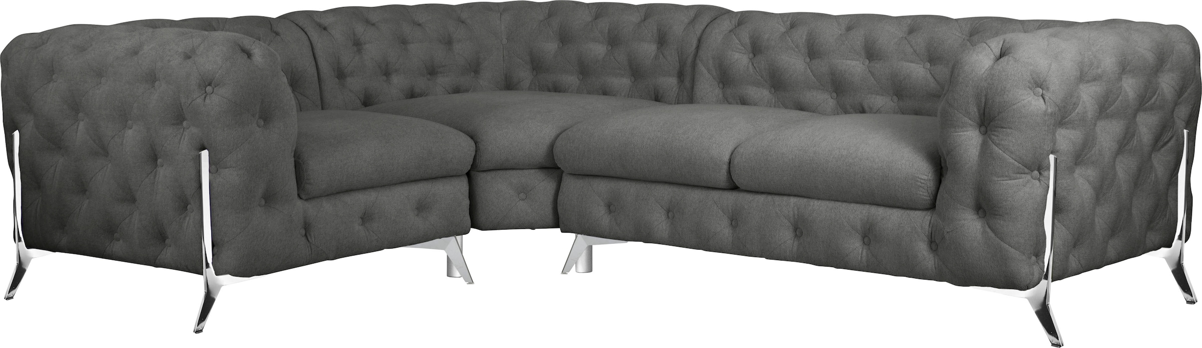 Home affaire Chesterfield-Sofa "Amaury L-Form" moderne Chersterfield-Optik, günstig online kaufen