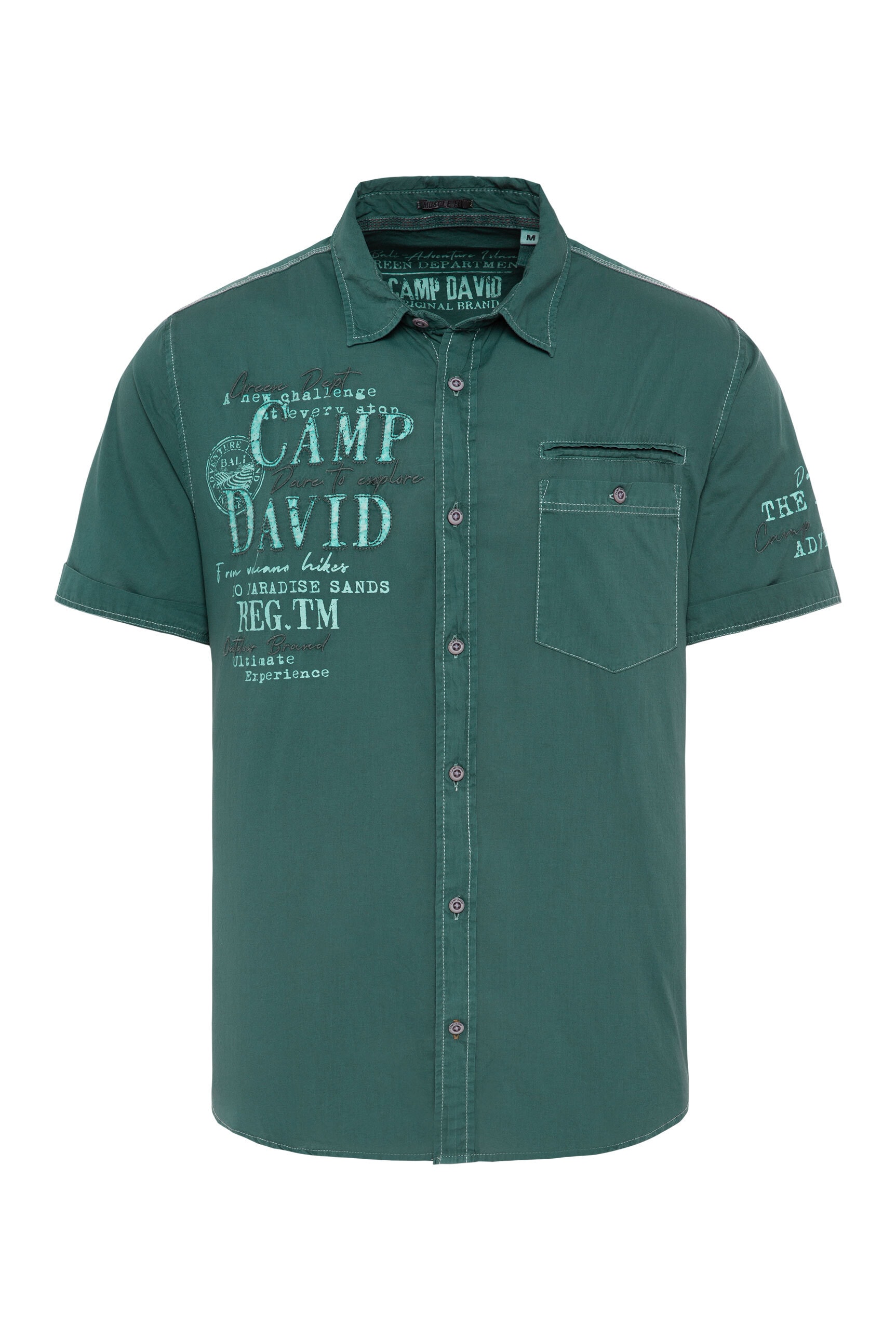 CAMP DAVID Kurzarmhemd, aus Baumwolle