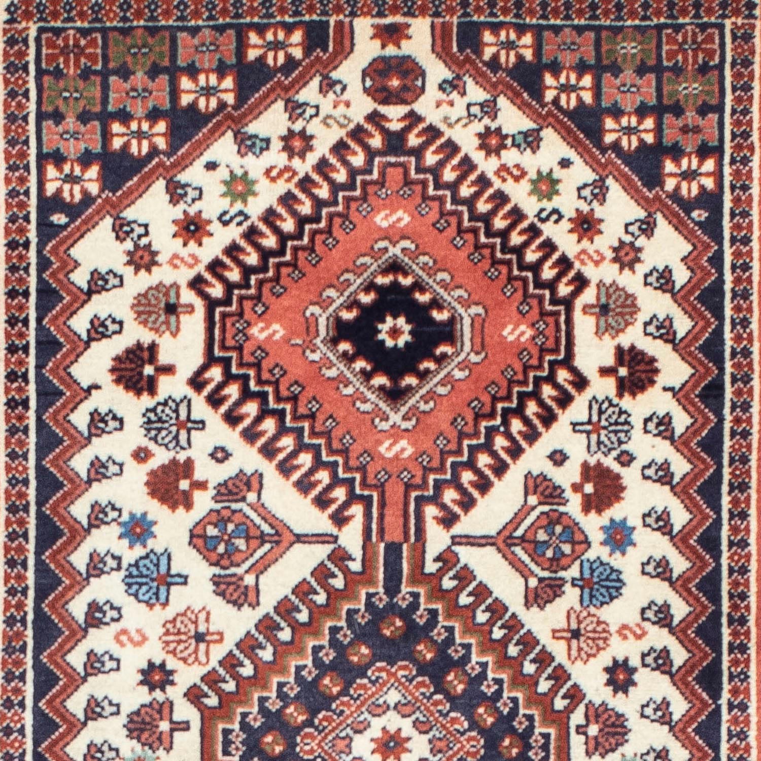morgenland Hochflor-Läufer »Yalameh Medaillon Rosso 217 x 83 cm«, rechteckig, Handgeknüpft