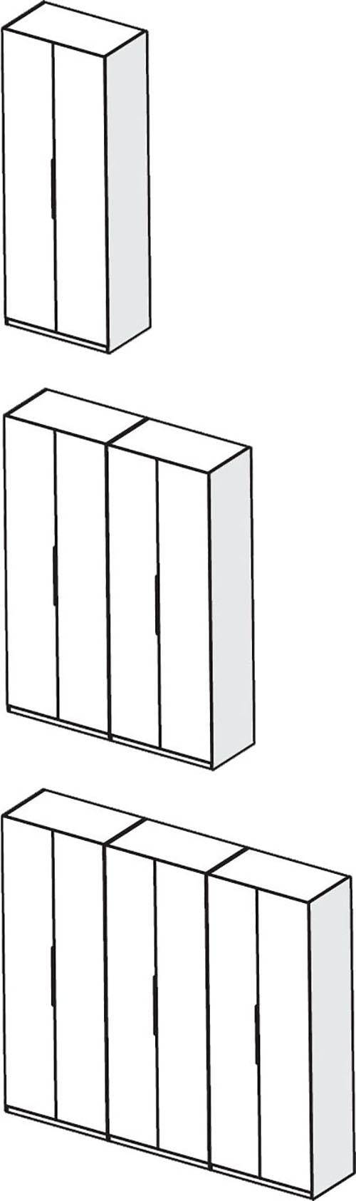 INOSIGN Drehtürenschrank »Jupiter, Kleiderschrank in 3 Breiten, trendiges Steingrau, Griffblende« B/H 92/240 cm, 2-türig, 22 mm starker Boden, funktional