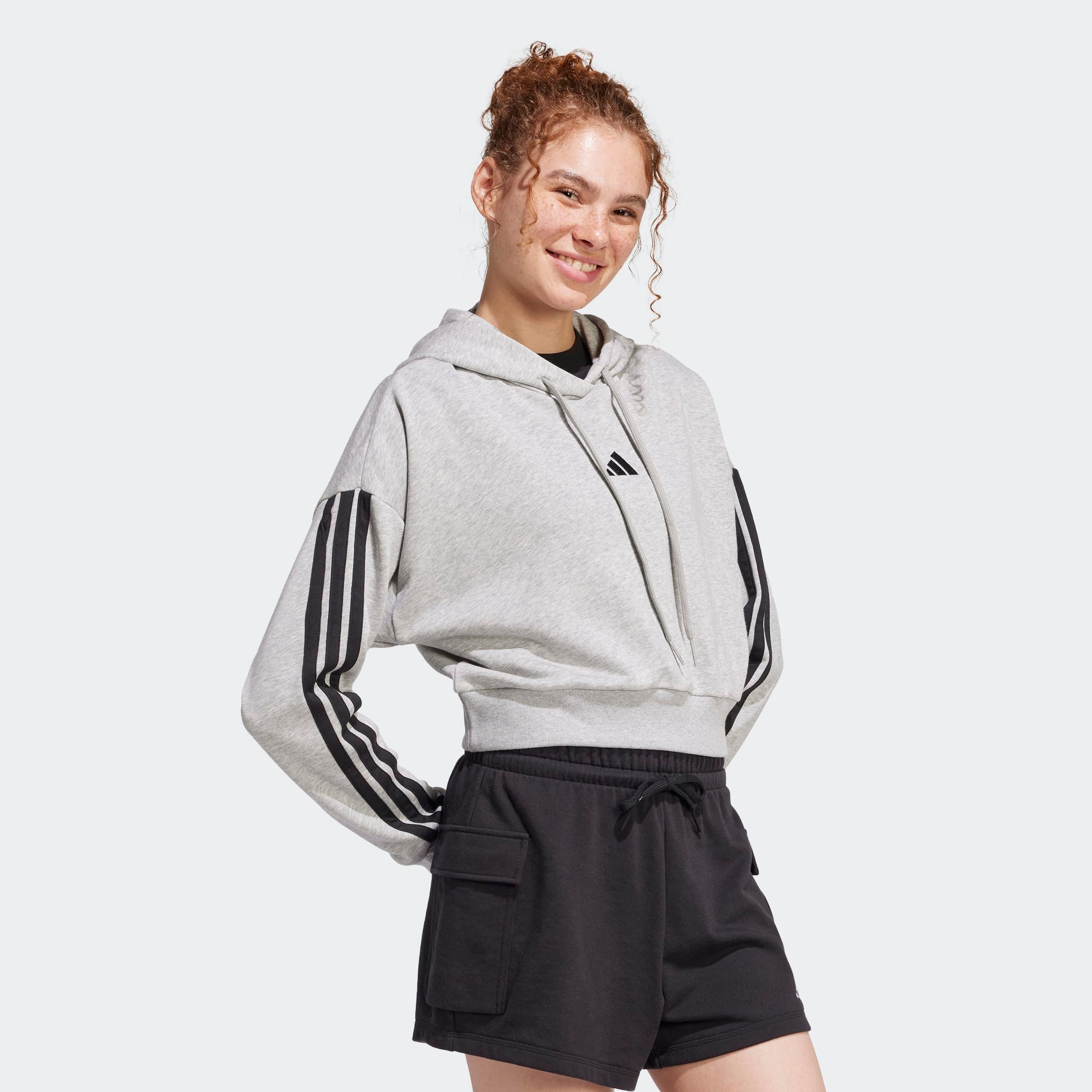 adidas Sportswear Kapuzensweatshirt "ESSENTIALS 3-STREIFEN FRENCH TERRY CRO günstig online kaufen