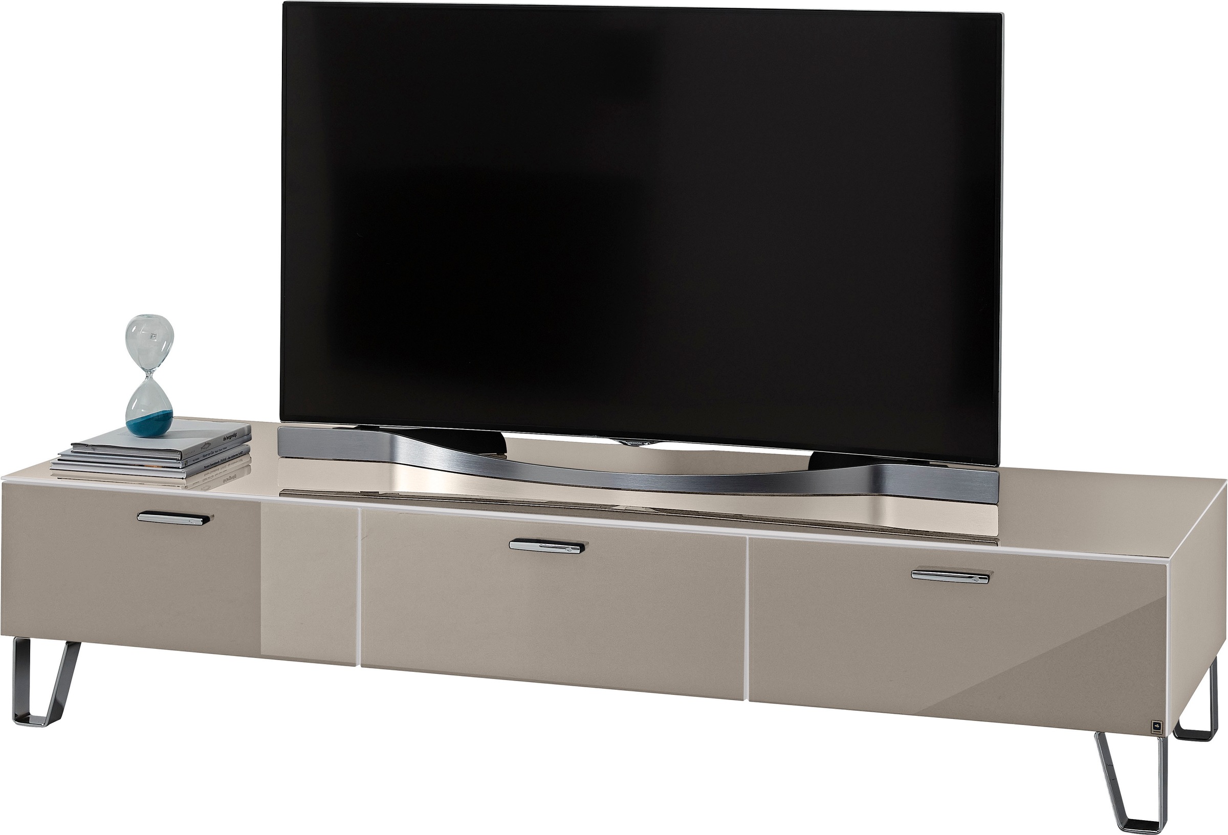 LEONARDO TV-Bank »Cube«, mit Sicherheitsglas und edlem MDF Holz, Breite 189 cm