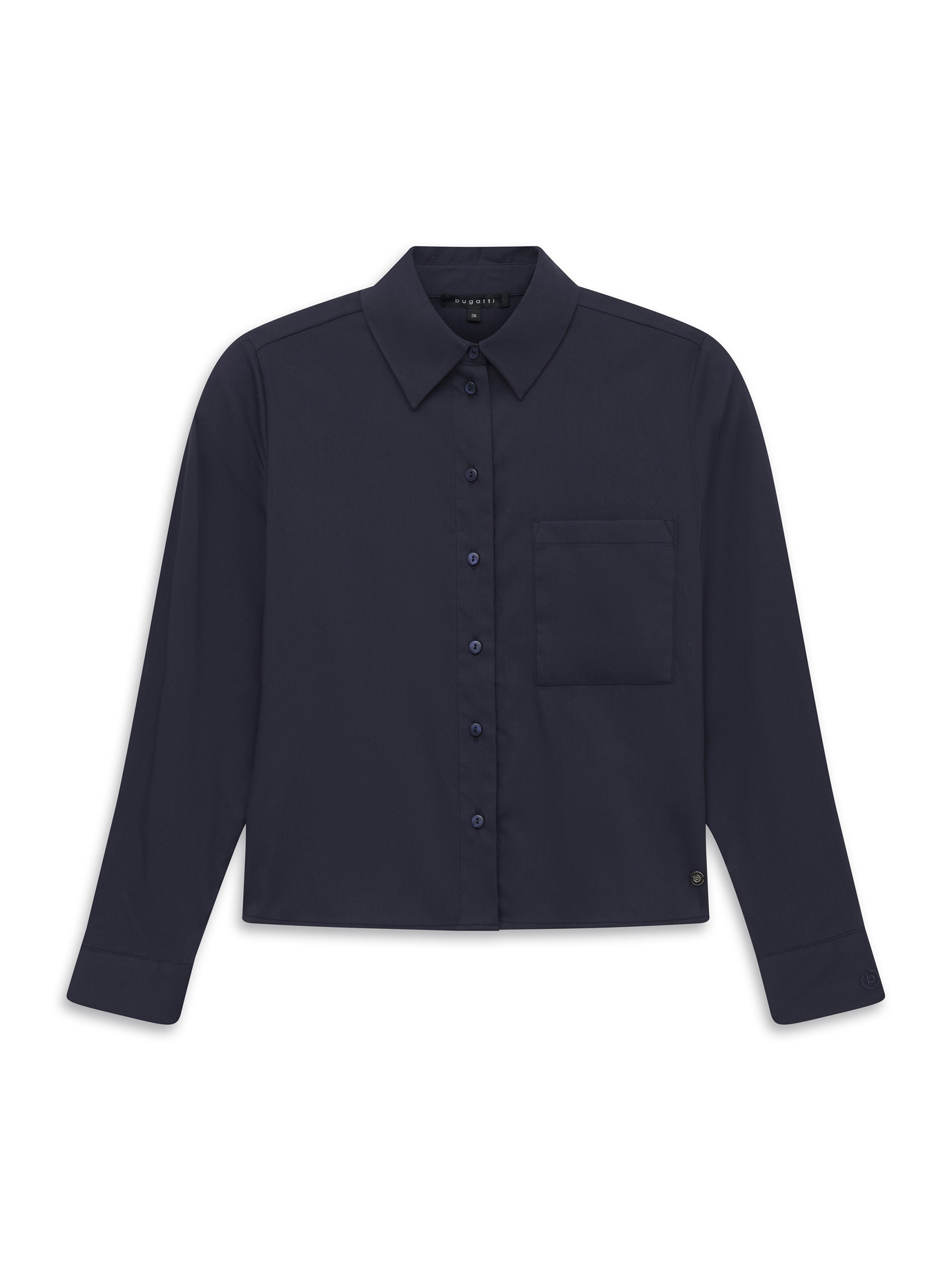 bugatti Langarmbluse »Modern Fit« Modern Fit Baumwollmix Hemdkragen Kurzform
