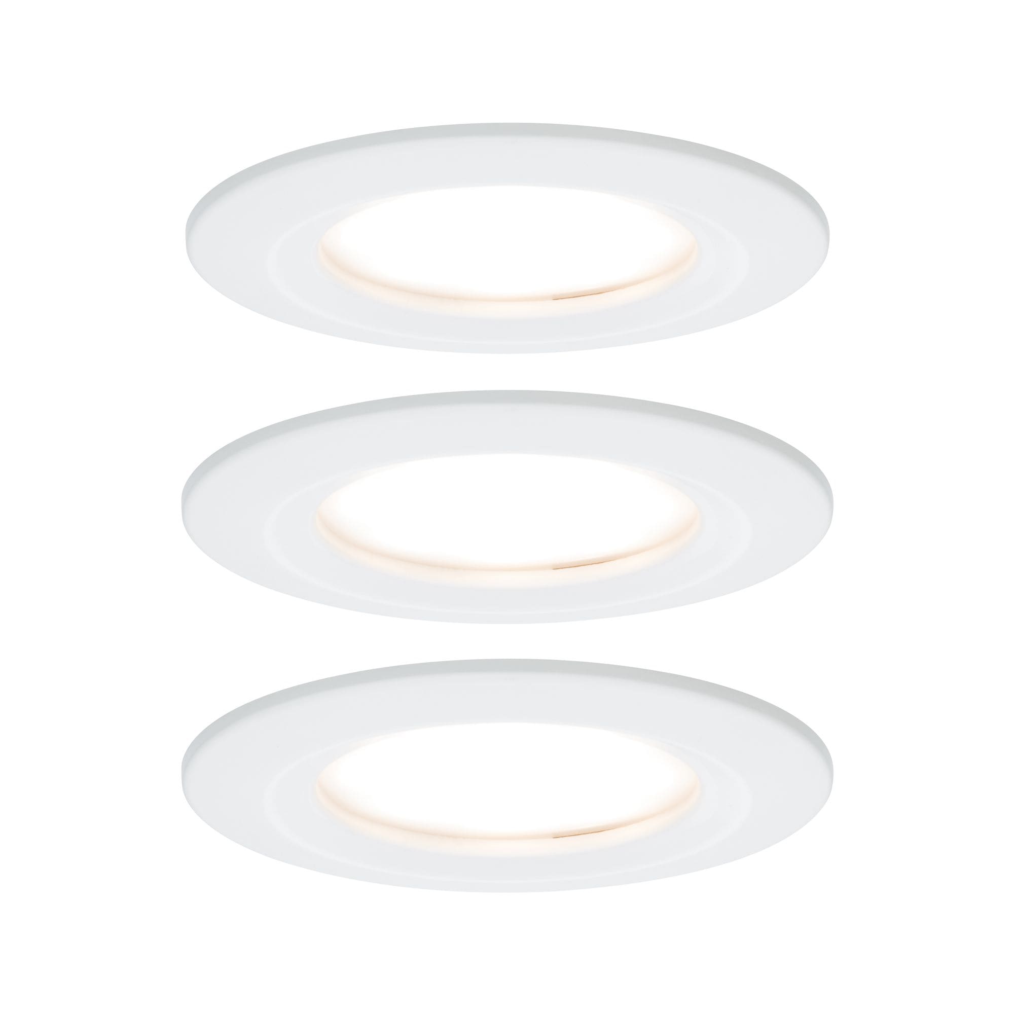 Paulmann LED Einbaustrahler starr Nova rund 3x6,5W Weiß matt, 3 St., Warmweiß