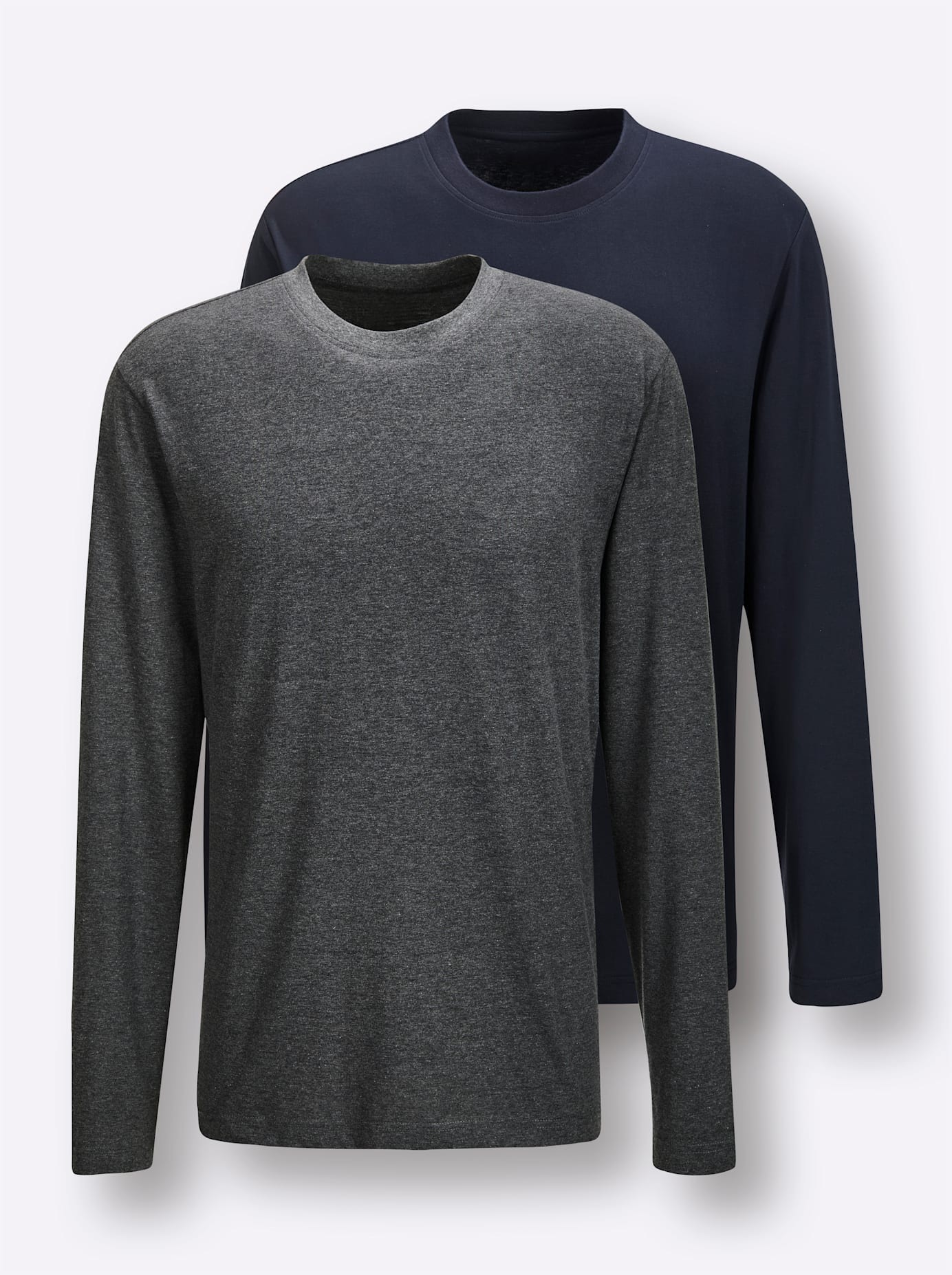 WÄSCHEPUR Schlafanzug-Shirt Herren Marine/Anthrazit Gr. 64/66 2