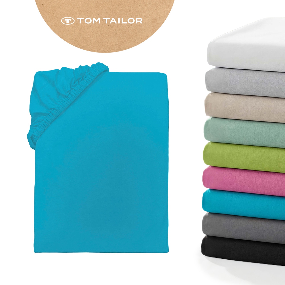 TOM TAILOR HOME Spannbettlaken "Tom Tailor Jersey" ab Größe 90x200 cm, Lake günstig online kaufen