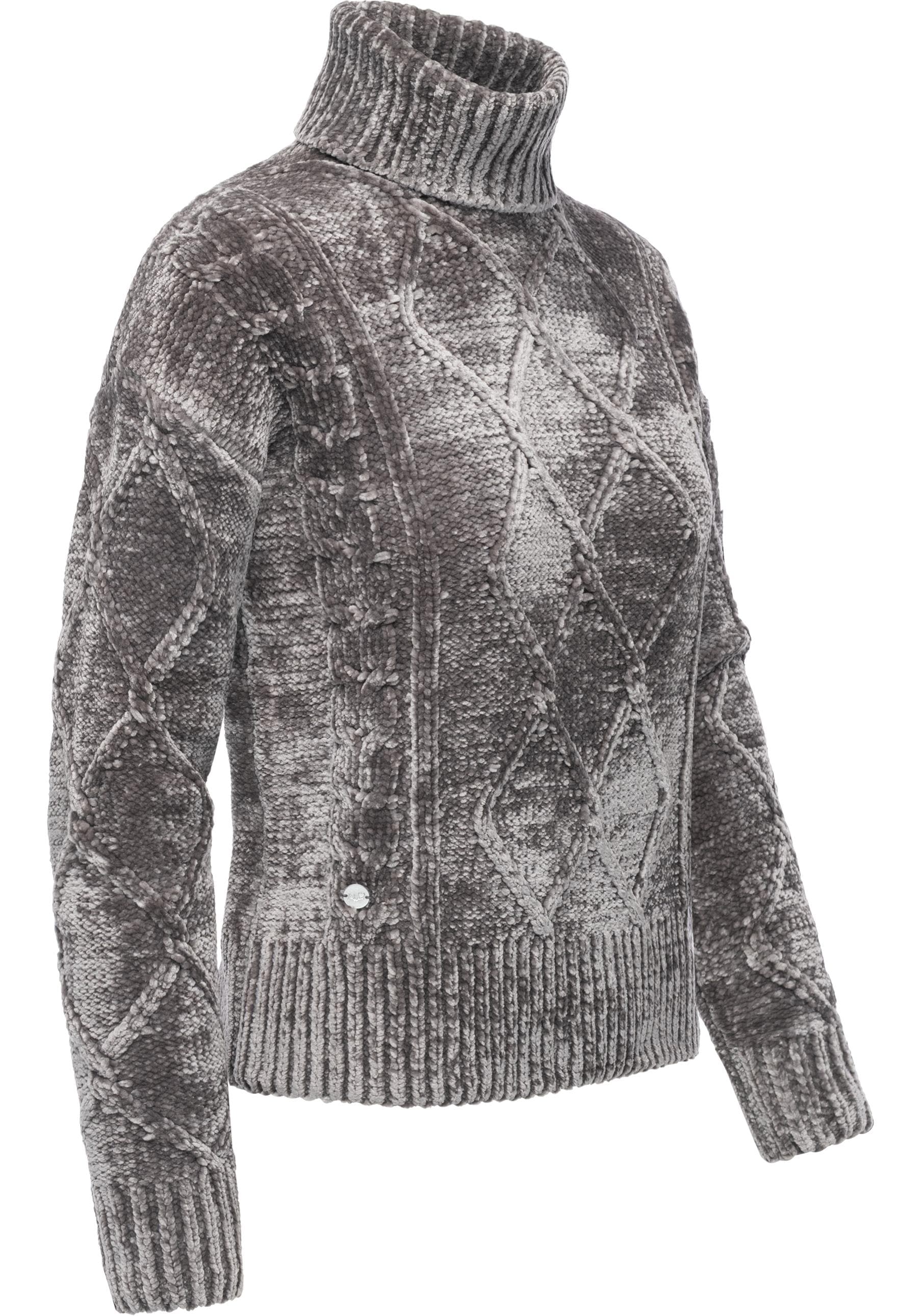 Ragwear Strickpullover »Janna Short« Gestrickter gemusterter Rollkragenpullover