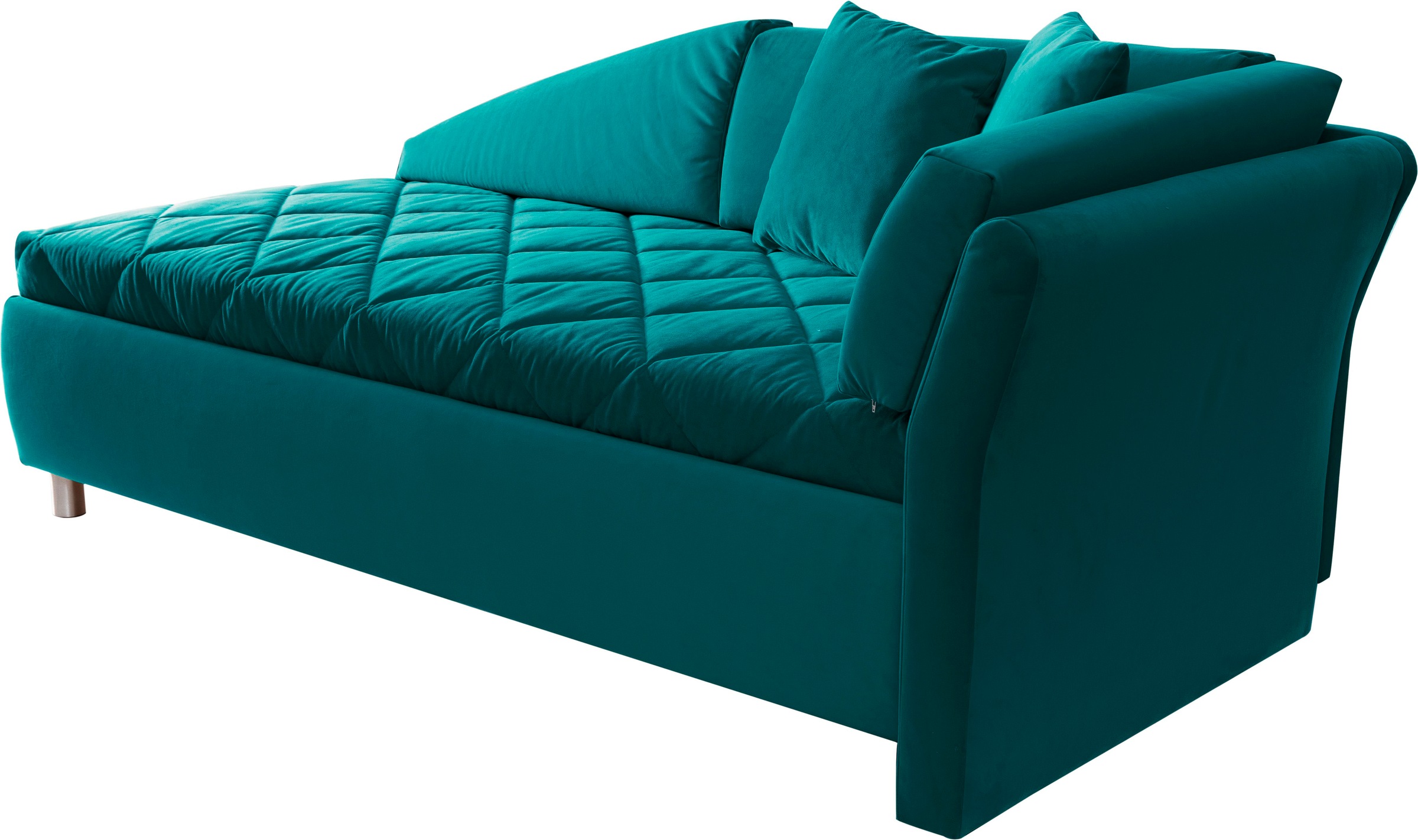 alina Schlafsofa, Bettkasten, Zierkissen-Set aus: 2 Stk. 40x40cm, 1 Stk. 30x30cm