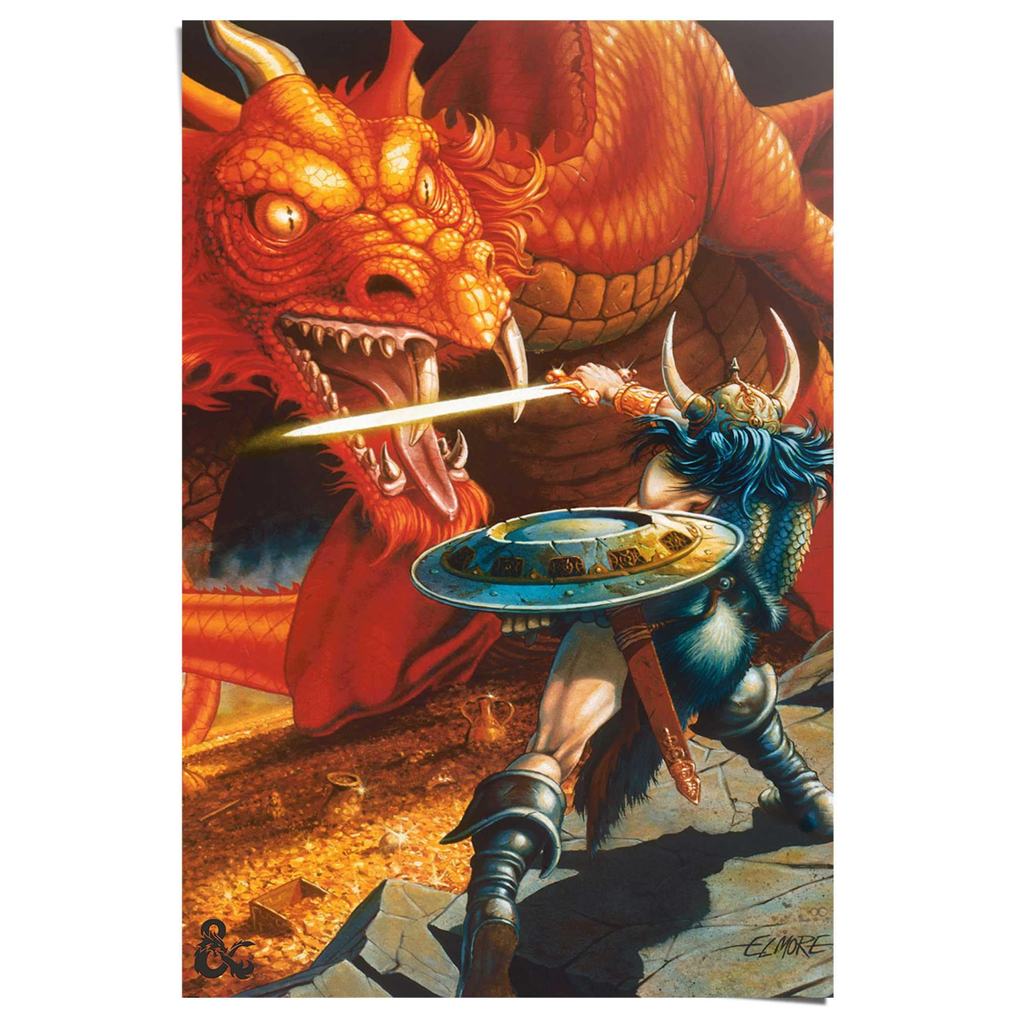 Reinders Poster "Dungeons & Dragons - classic red dragon battle" günstig online kaufen
