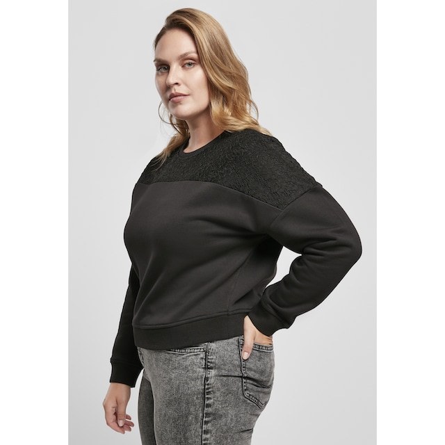 URBAN CLASSICS Sweater »Damen Ladies Short Oversized Lace Inset Crew«, (1  tlg.) online kaufen | BAUR