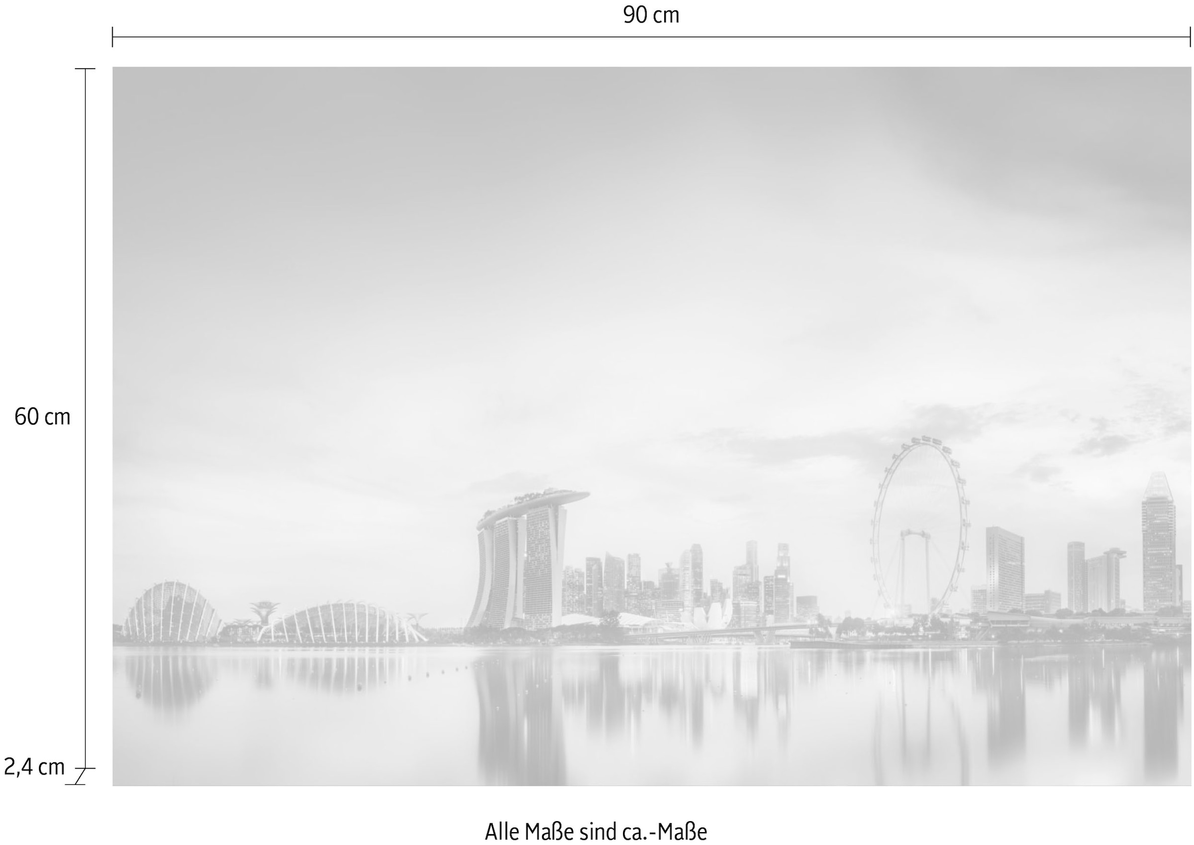 queence Acrylglasbild »Skyline«, Elemente der Architektur-Gebäude-Städte-Skyline, Fine Art-Print in Galeriequalität