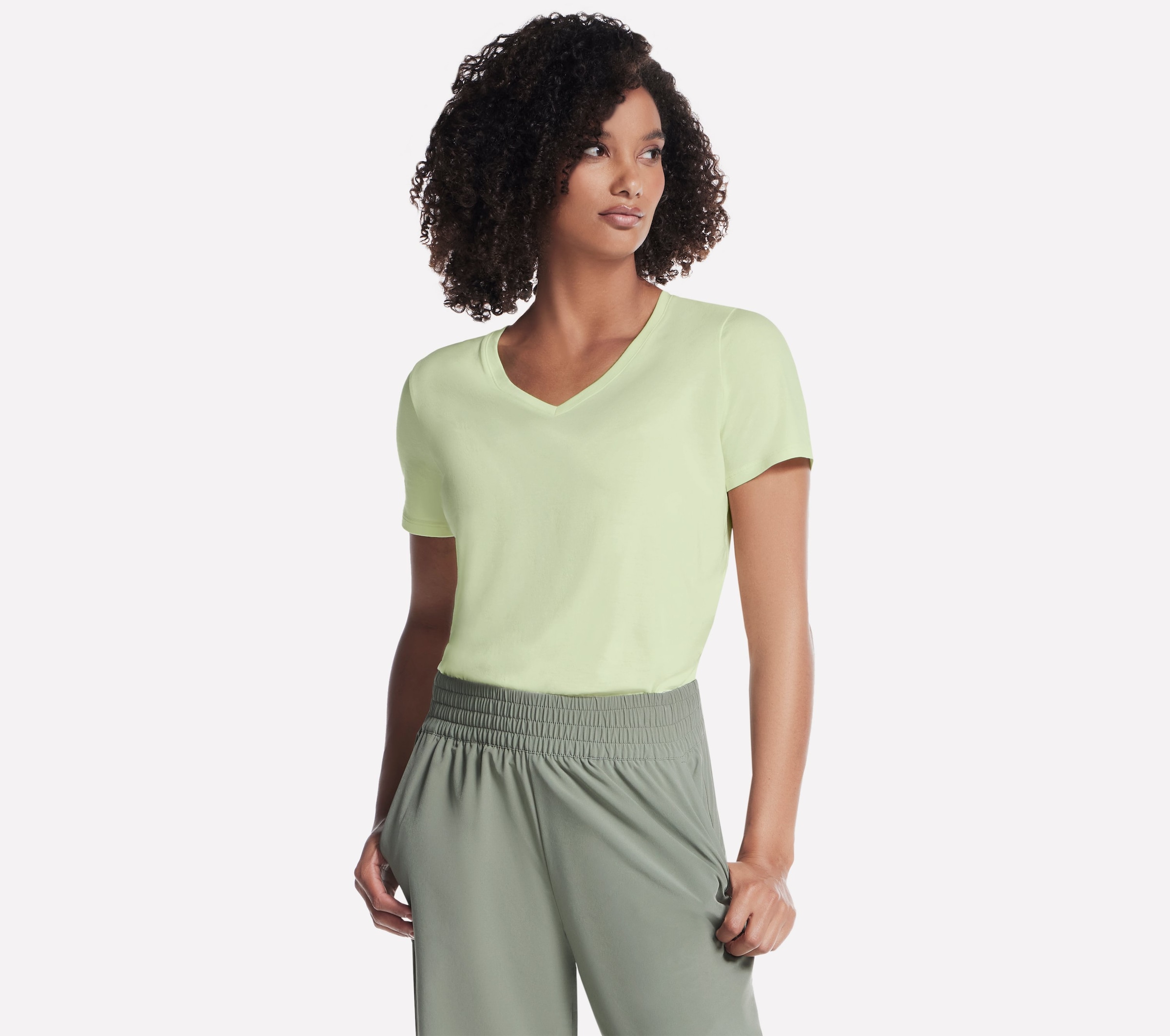 Skechers T-Shirt mit V-Ausschnitt, kurzärmlig, ultraleicht, atmungsaktiv