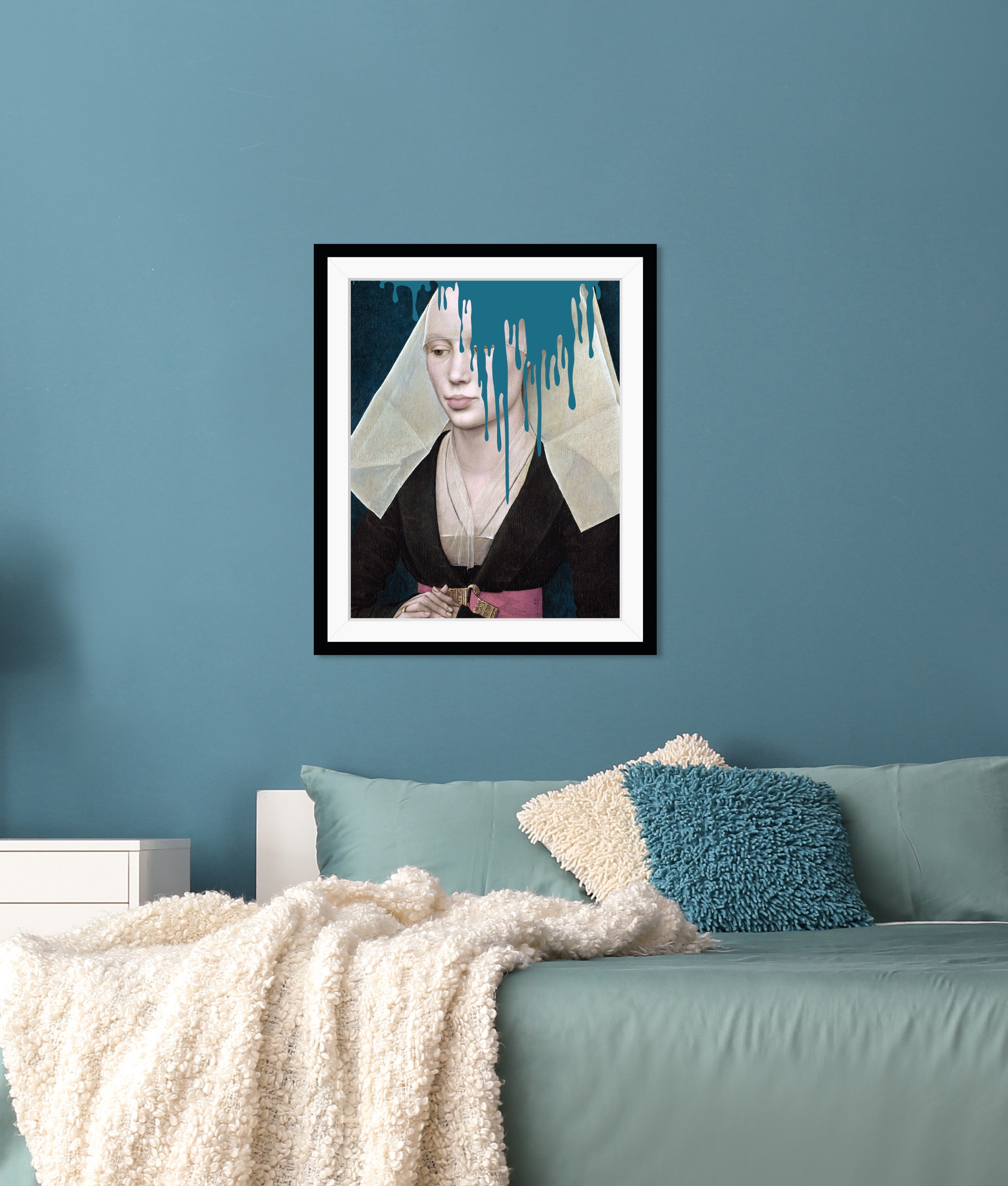 queence Bild »Nathalie mit Farbklecks« Bilder von Frauen | Frau | Gemälde | Historische Persönlichkeiten | Kunst HD Premium Poster-Druck inkl. Holzrahmen