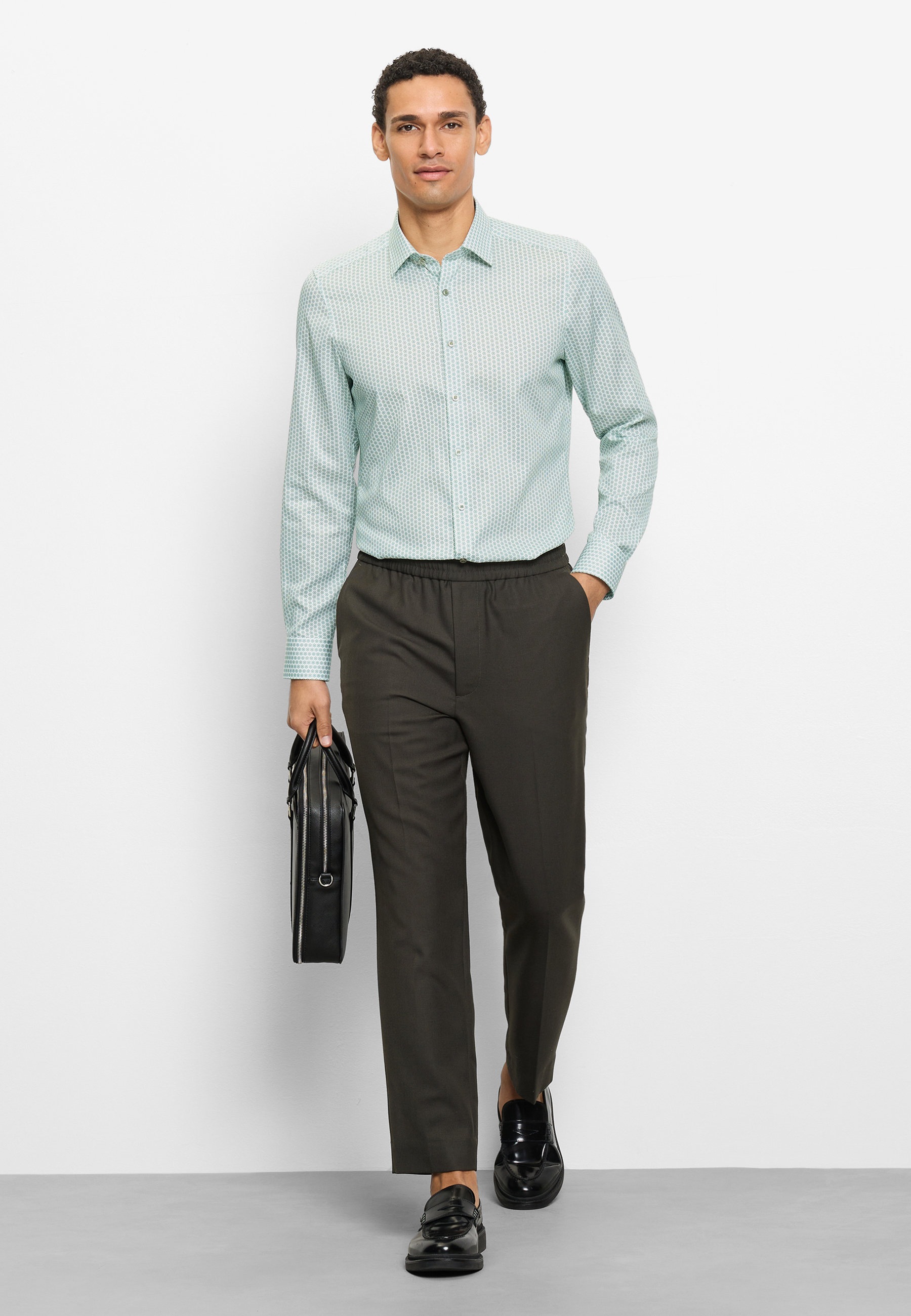 OLYMP Level Five Body Fit Shirt Green 44 2
