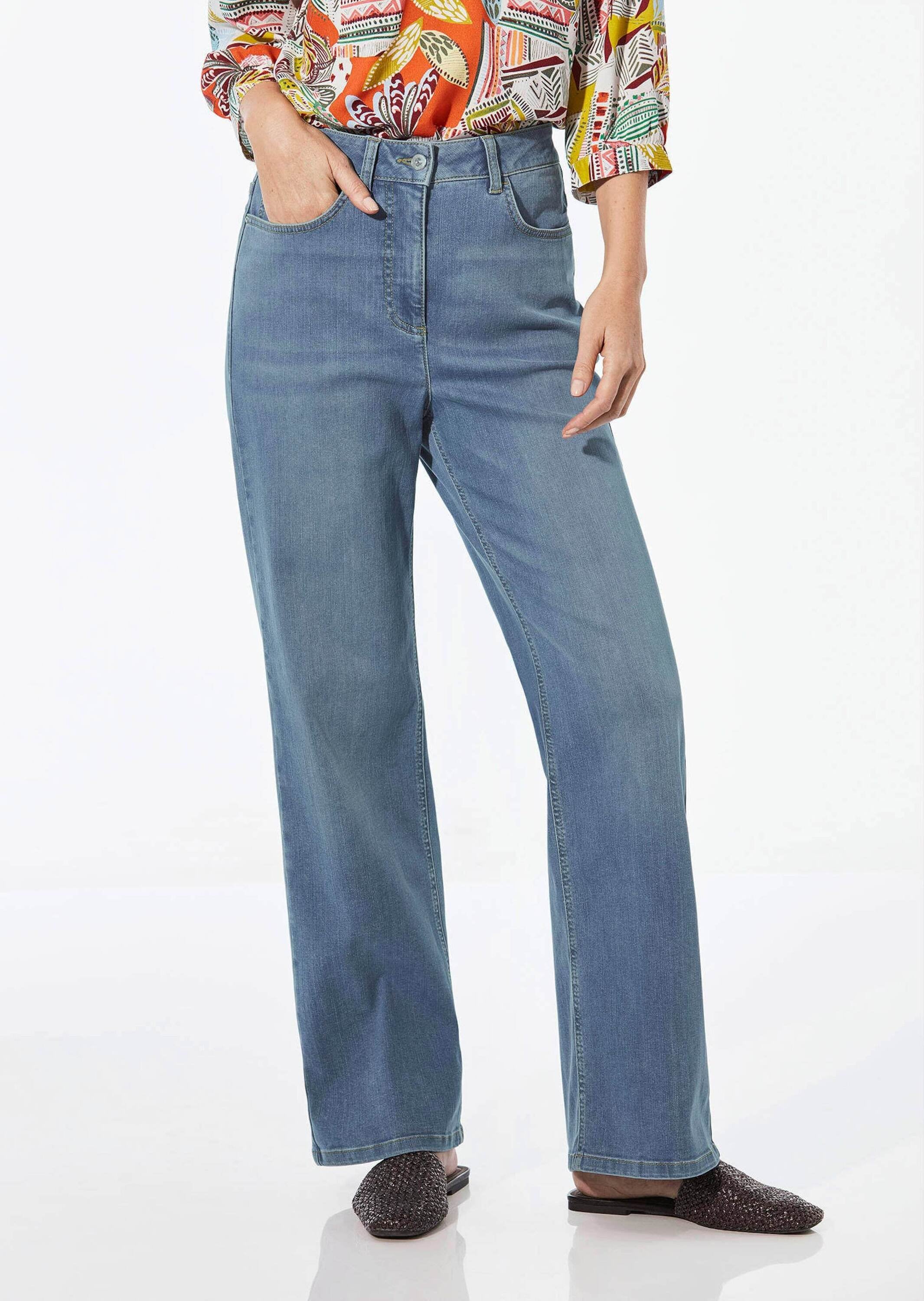 GOLDNER Stretch-Jeans »Jeans Denim Jeans mit weitem Bein«