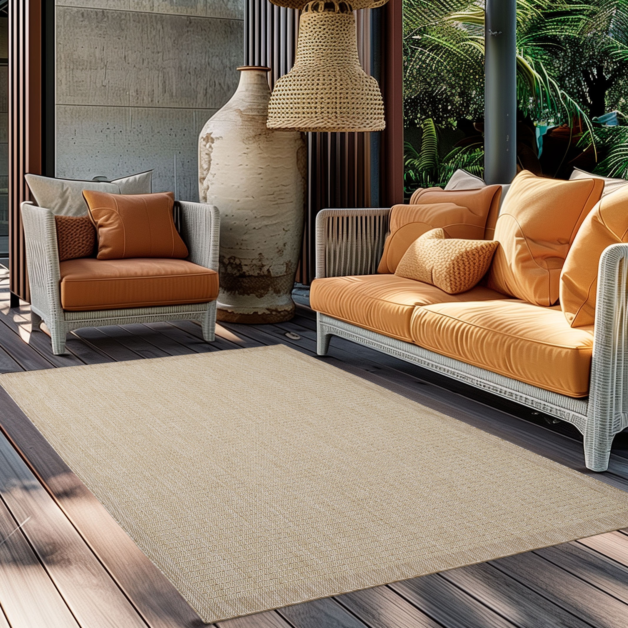 Ayyildiz Teppiche Outdoorteppich "GIZA 1410, auch als Läufer und Rund" rechteckig 3 mm Höhe Läufer, In- und Outdoor, Wetterfest, Wasserabweisend, robust