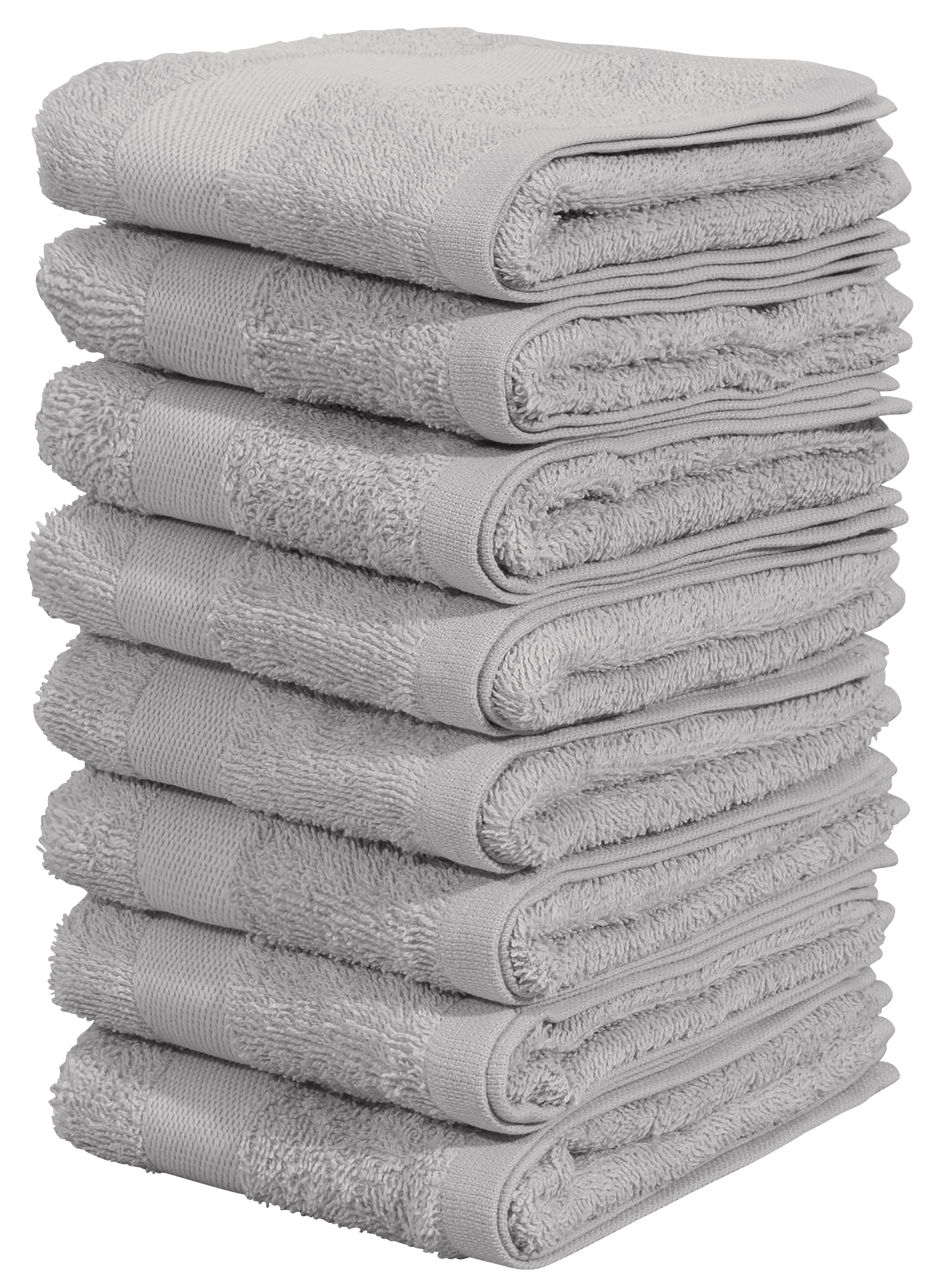 OTTO home Gästehandtücher »Vanessa, 8 Gästehandtücher, 30x50cm, in Standard- und Premium-Qualität« Handtücher mit Bordüre, 100% Baumwolle, einfarbig, weich