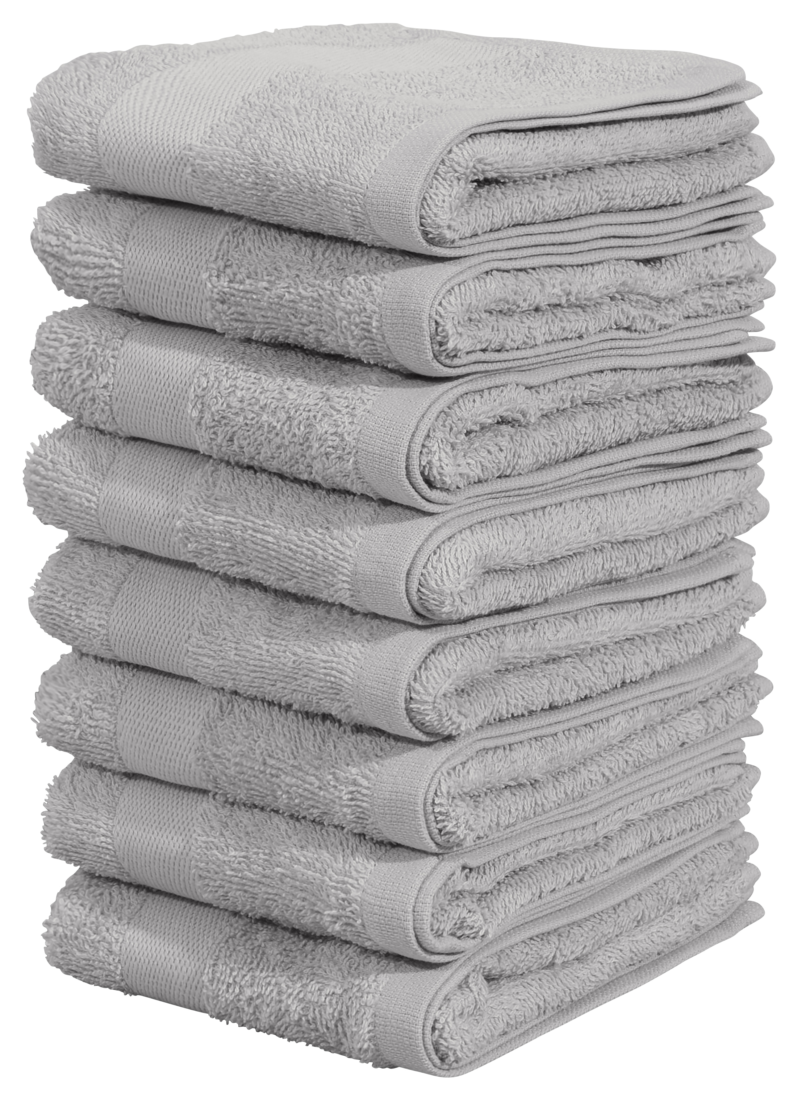 OTTO home Gaestehandtuecher "Vanessa, 8 Gästehandtücher, 30x50cm, in Standard- und Premium-Qualität" Handtücher mit Bordüre, 100% Baumwolle, einfarbig, weich
