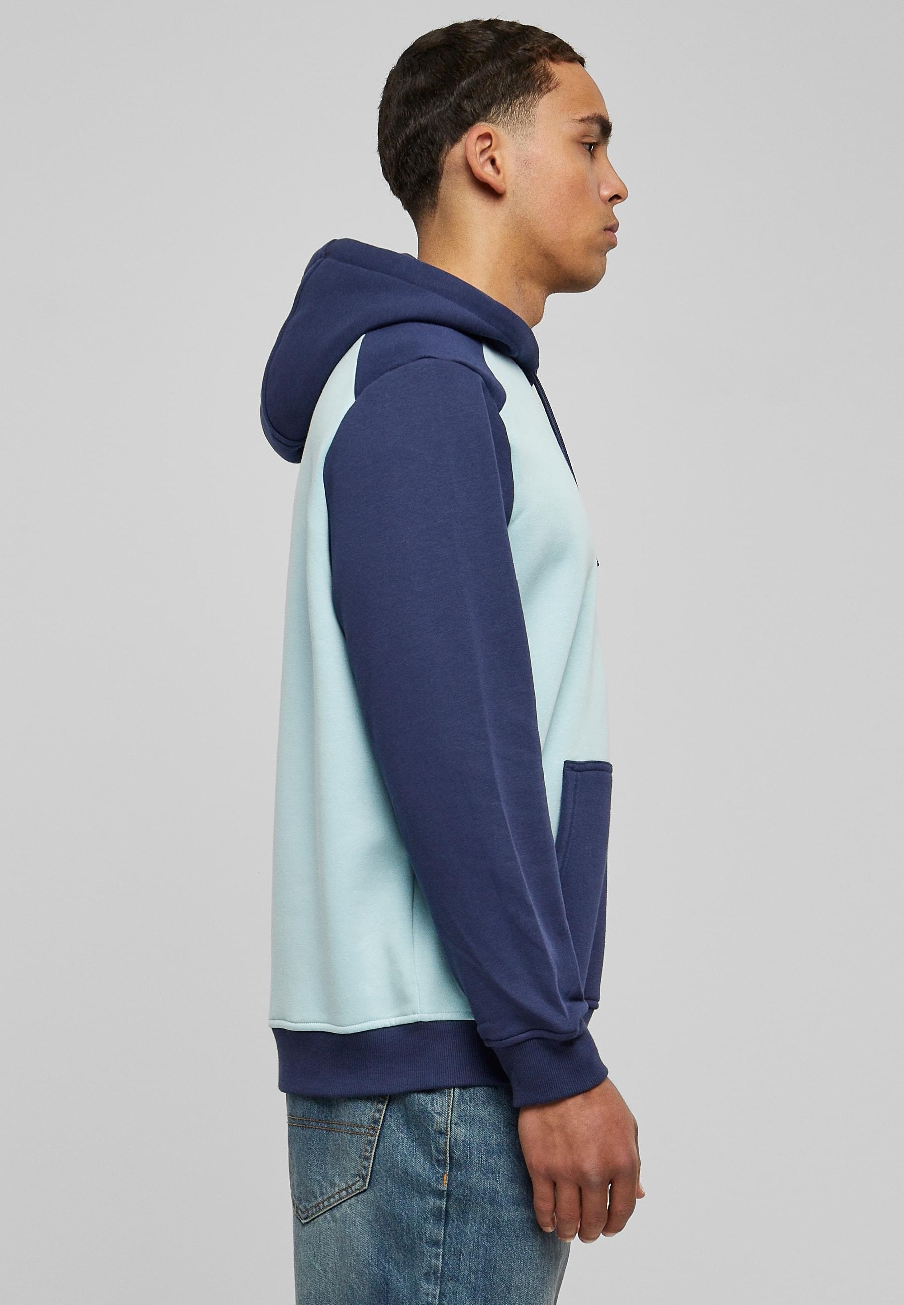 URBAN CLASSICS Sweater »Urban Classics Herren 2-Tone Fake Raglan Hoody«, (1 tlg.)