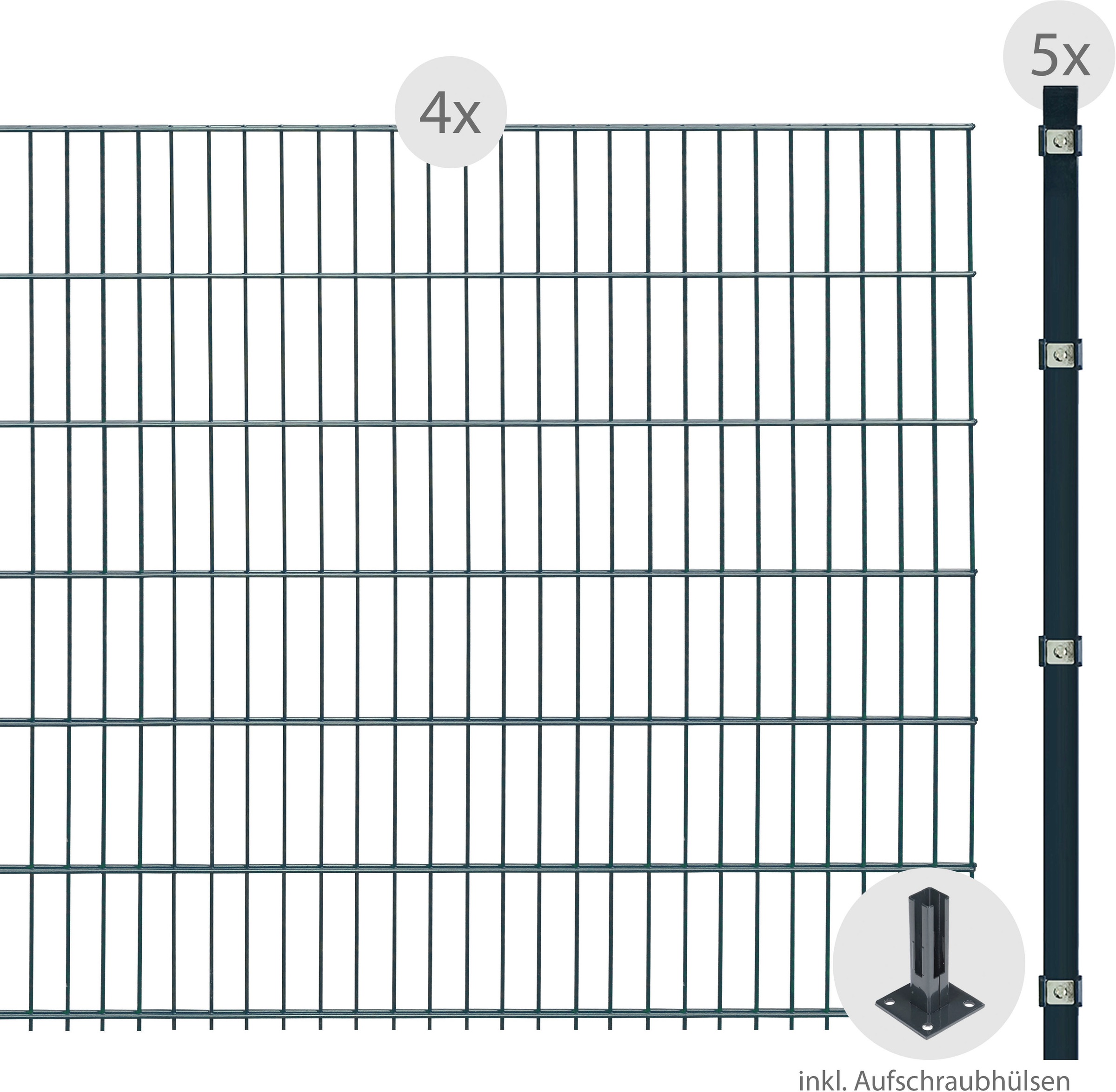 Arvotec Doppelstabmattenzaun "ESSENTIAL 123 zum Aufschrauben", Zaunhöhe 123 günstig online kaufen
