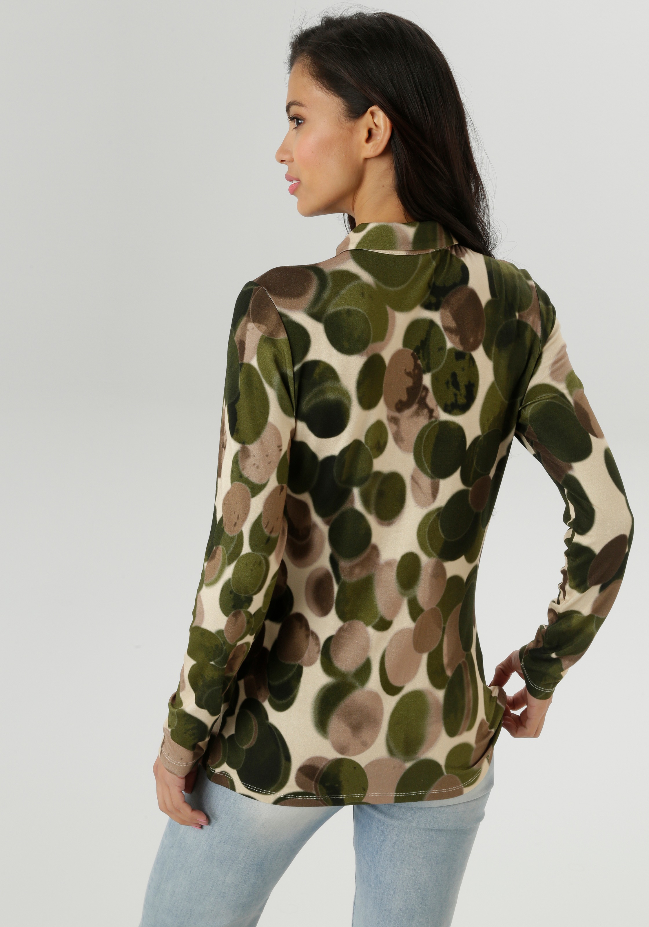 Aniston SELECTED Hemdbluse mit in sich verlaufenden Kreisen Allover günstig online kaufen