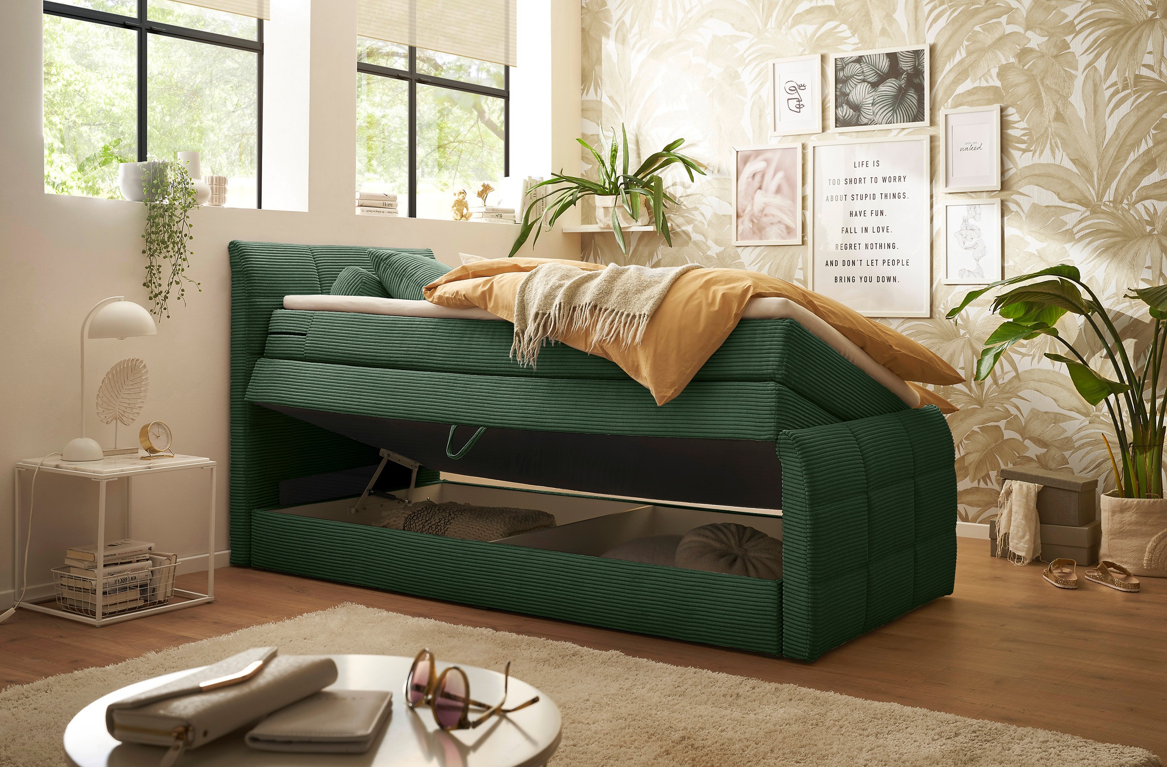 ED EXCITING DESIGN Boxspringbett »Bolivia«, harte Seite mit Kokosmatte, weiche Seite mit Filzabdeckung