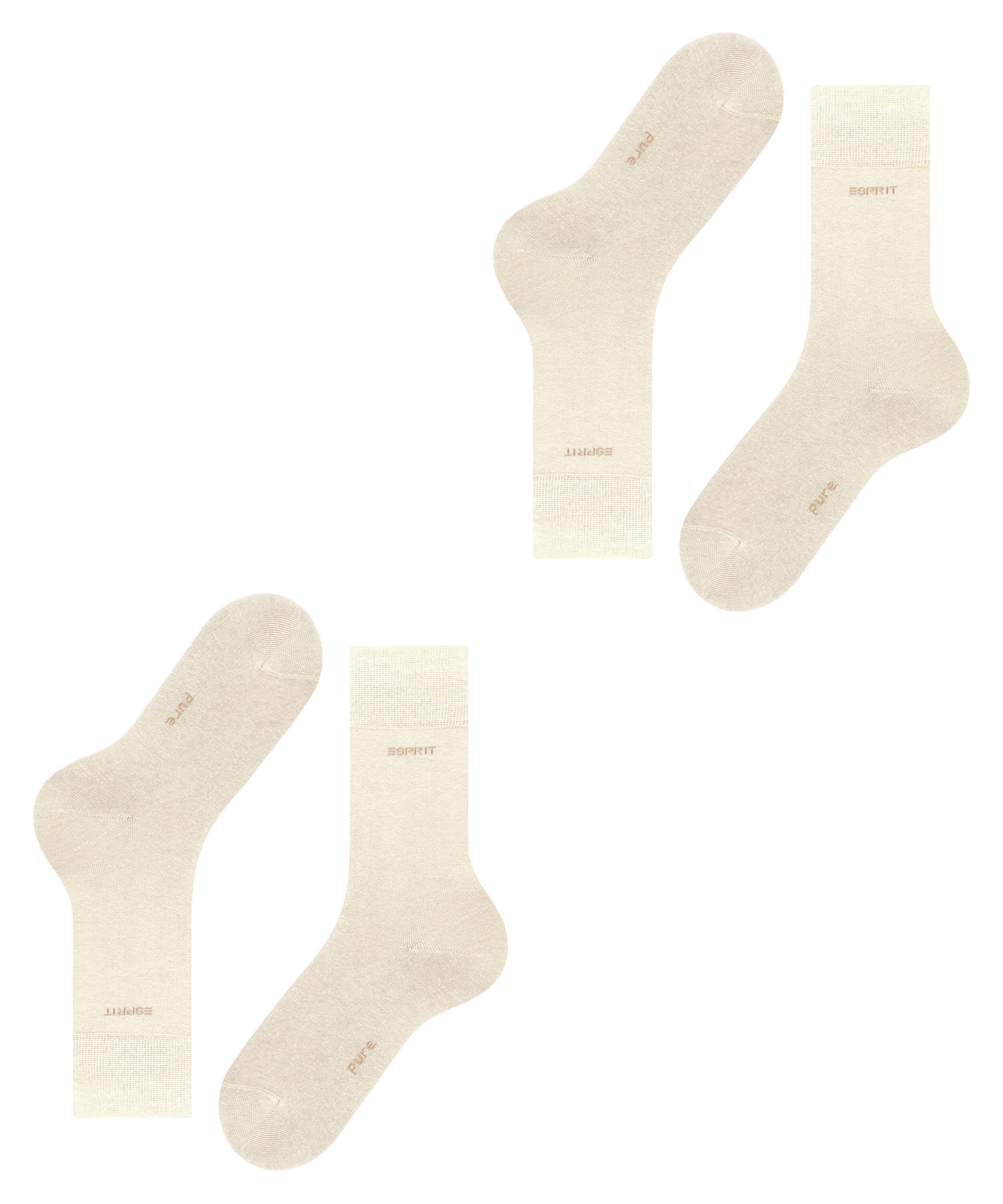 Esprit Socken »Basic Uni«, (2 Paar, 2er Pack), mit hohem Baumwollanteil atmungsaktiv