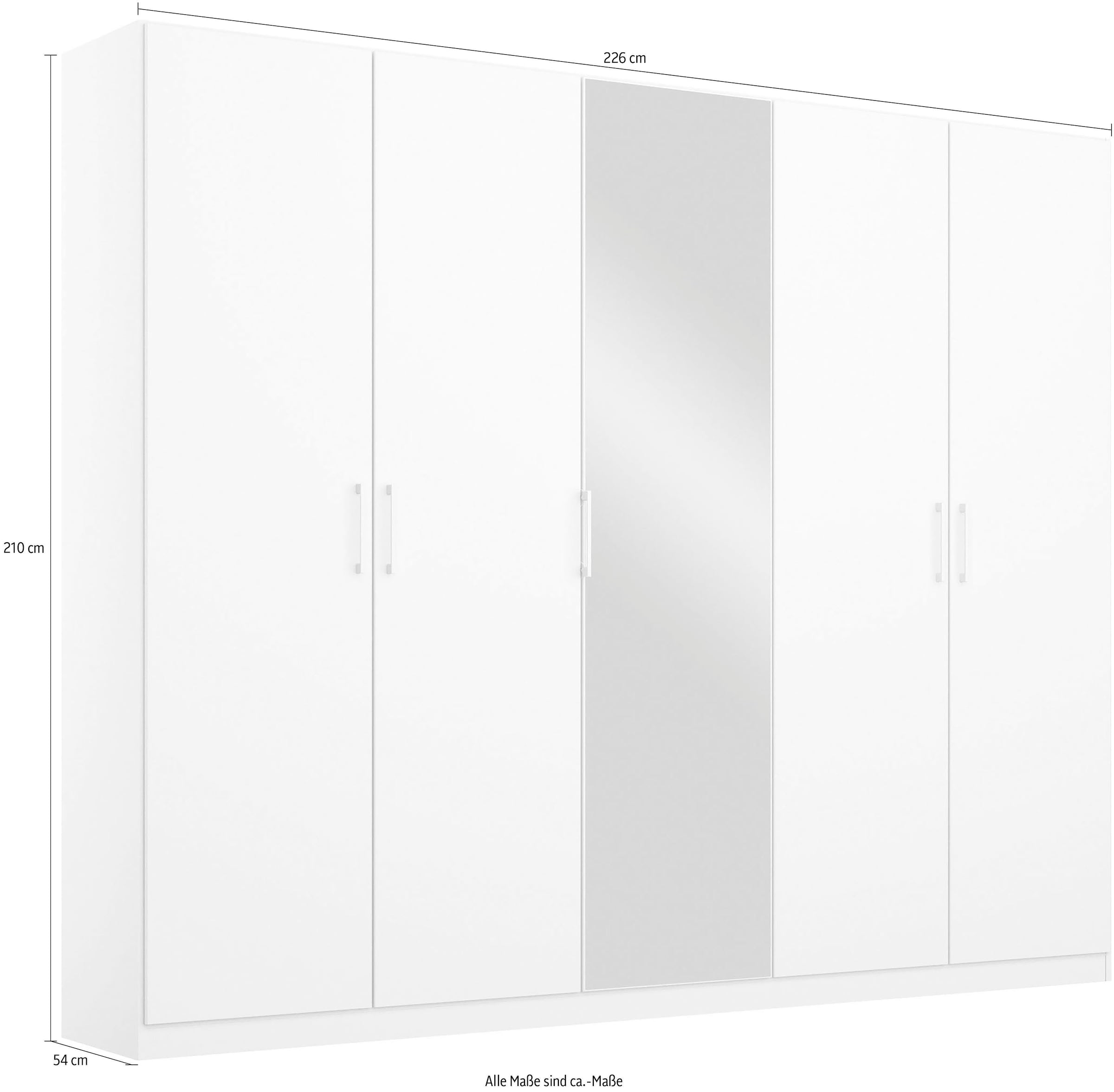 rauch Kleiderschrank »Schrank Mehrzweckschrank Garderobenschrank Schlafzimmer Möbel THOR« 3 verschiedene Ausstattungen BASIC/CLASSIC/PREMIUM (inkl. SOFT-CLOSE),  mit farblich passenden, modernen Metallgriffen MADE IN GERMANY