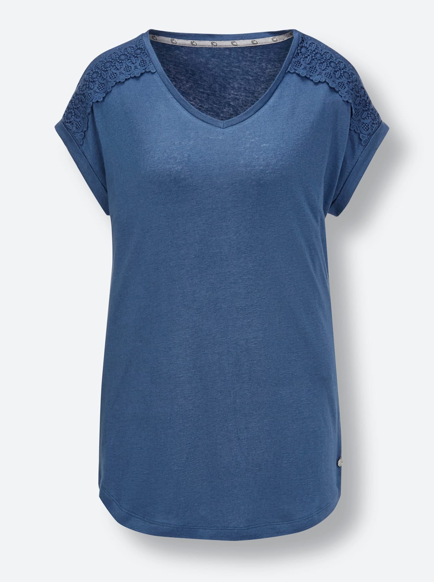 CREATION L PREMIUM V-Shirt »Leinen-Viskose-Shirt«, (1 tlg.)