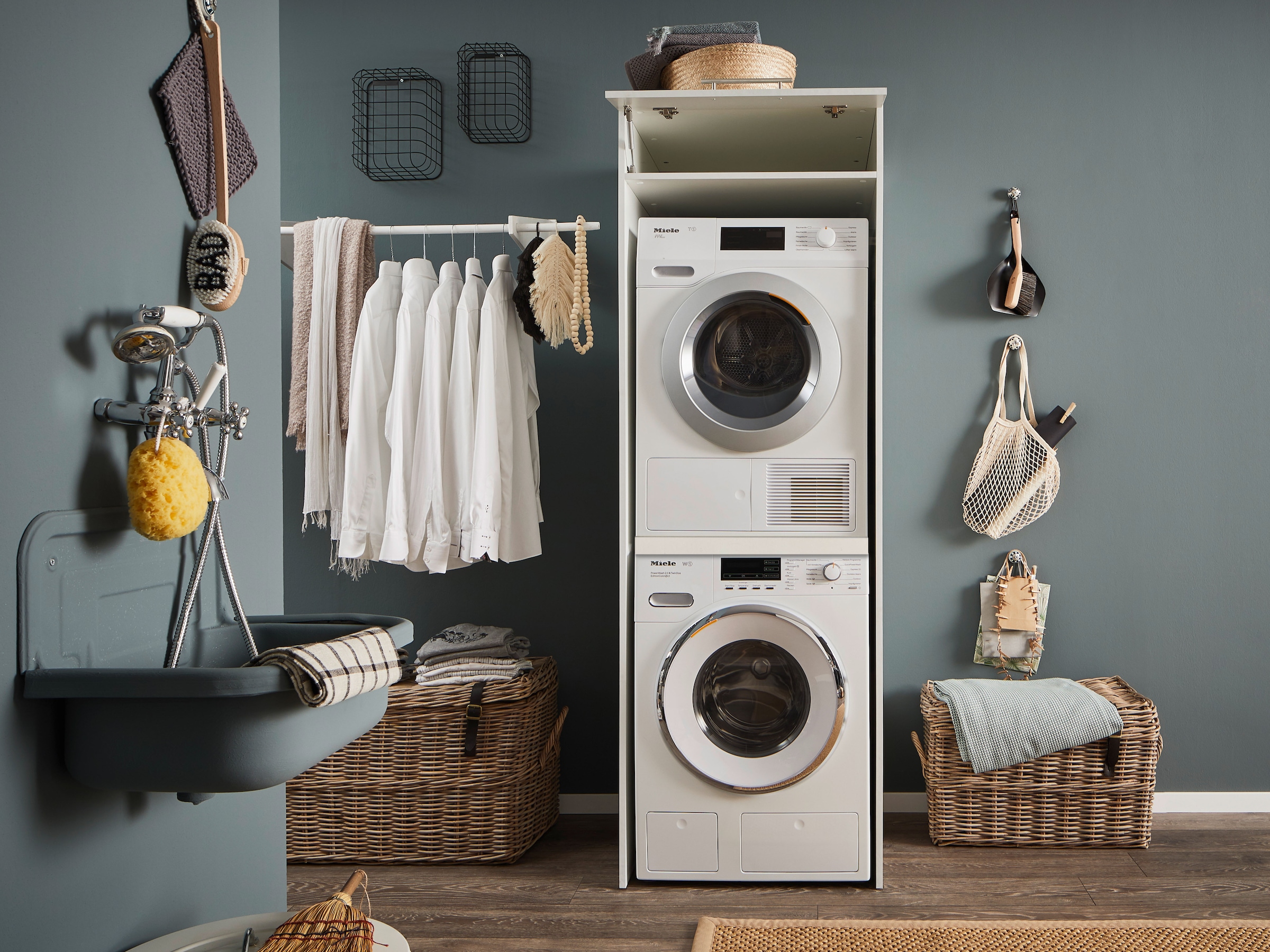 Laundreezy Waschmaschinenumbauschrank »LAUNDREEZY LDL« Topseller, Breite 67,5 cm, höhenverstellbare Füße, Soft-Close