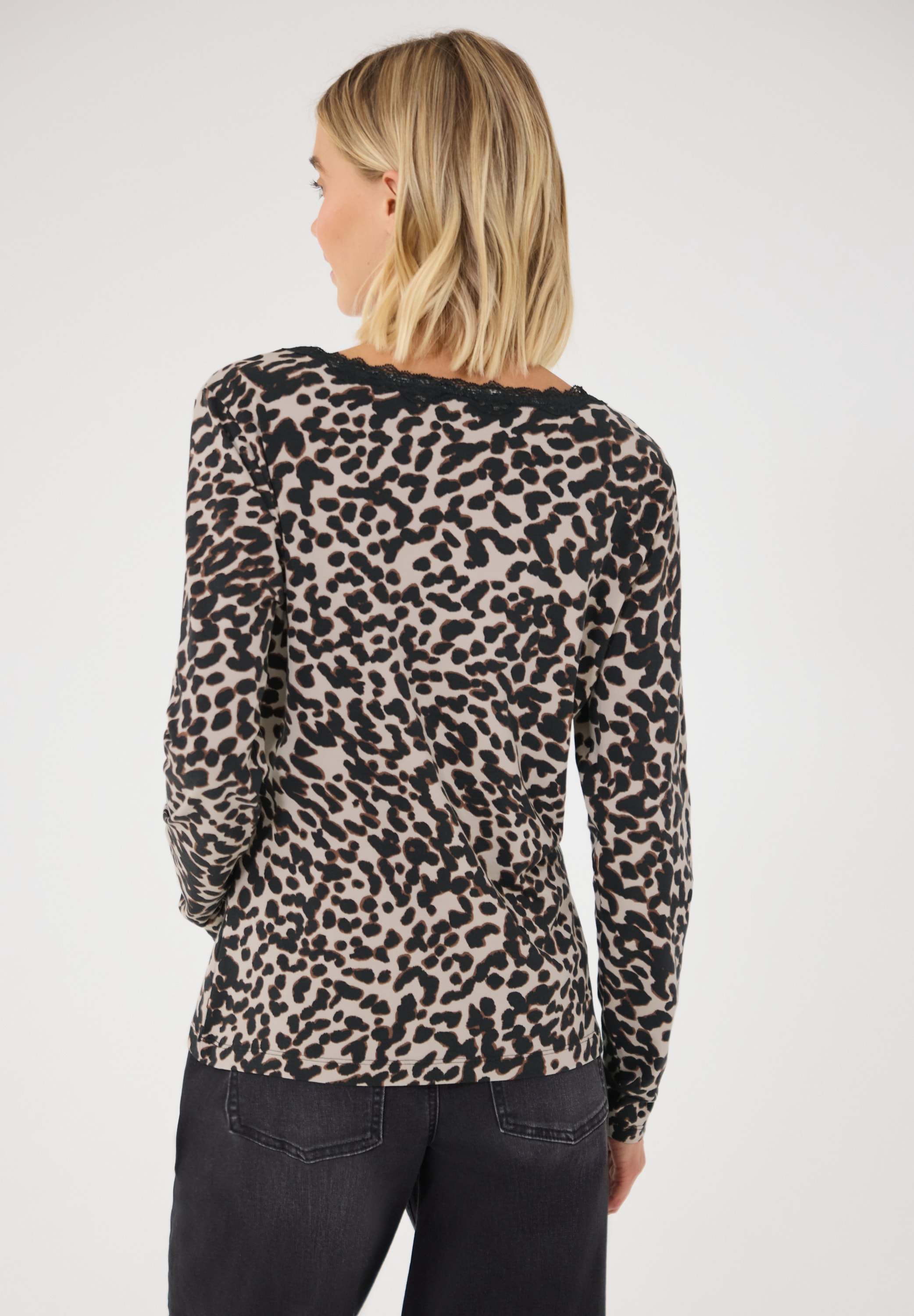 STREET ONE STUDIO Langarmshirt mit Spitzendetails