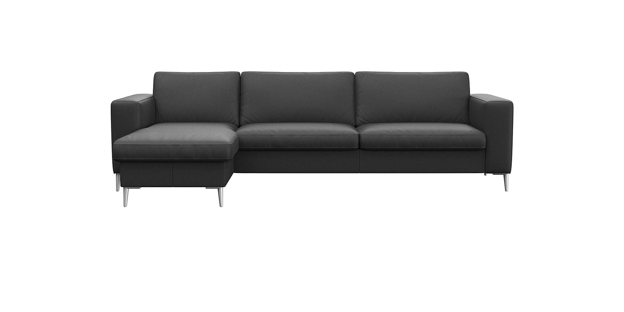 FLEXLUX Ecksofa "Fiore, super Sitzkomfort durch Kaltschaum im Sitz, L-Form" breite Armlehnen, Kaltschaum, Füße Alu
