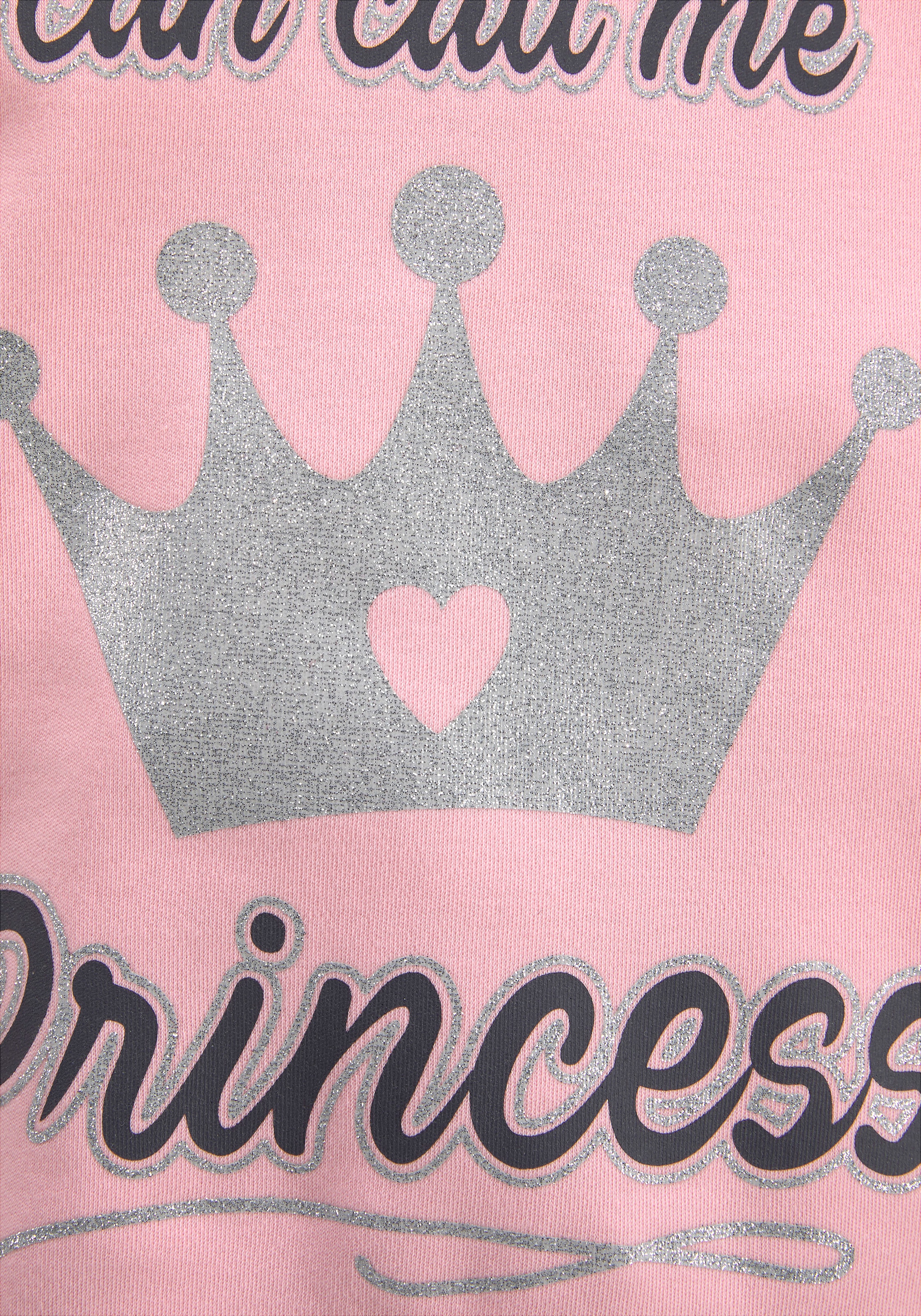 KIDSWORLD Langarmshirt PRINCESS«, CALL mit ME niedlichem | Glitzerprint »YOU kaufen CAN BAUR