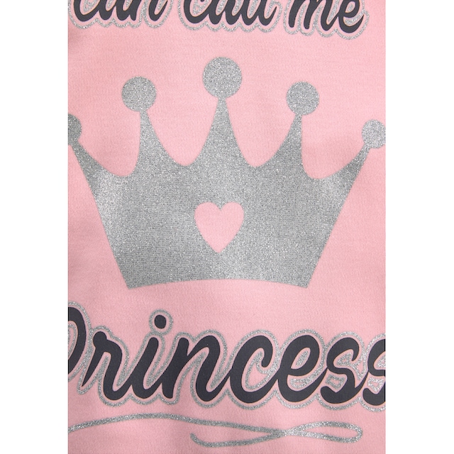 KIDSWORLD Glitzerprint ME PRINCESS«, BAUR CALL kaufen | niedlichem »YOU CAN mit Langarmshirt